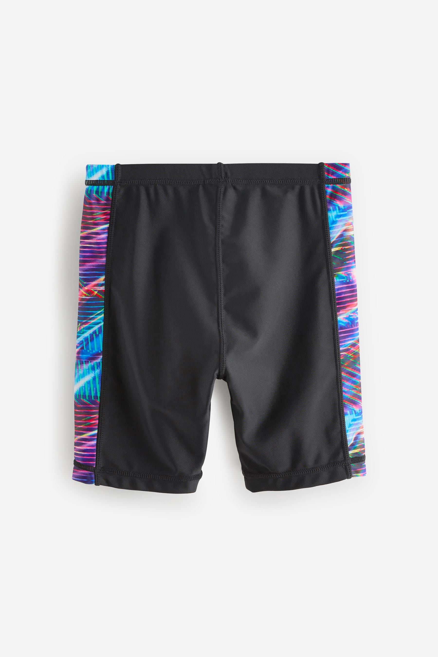 Black/Blue Longer Length Stretch Swim Shorts (3-16yrs)