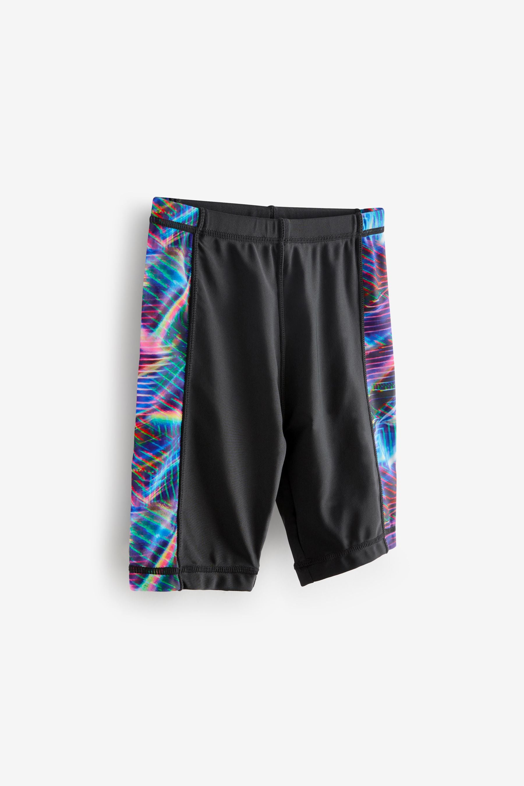 Black/Blue Longer Length Stretch Swim Shorts (3-16yrs)