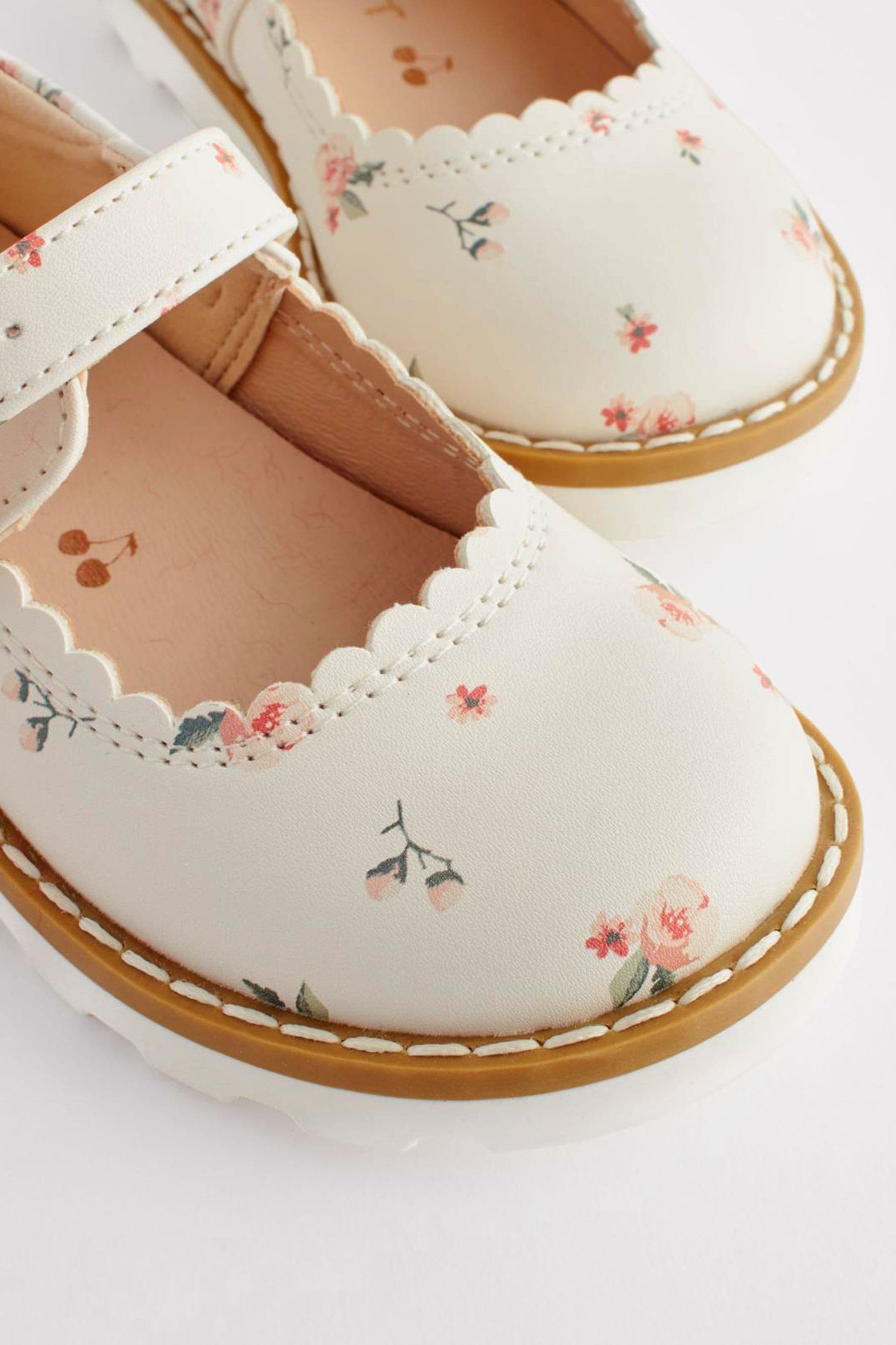 White Floral Mary Jane Shoes