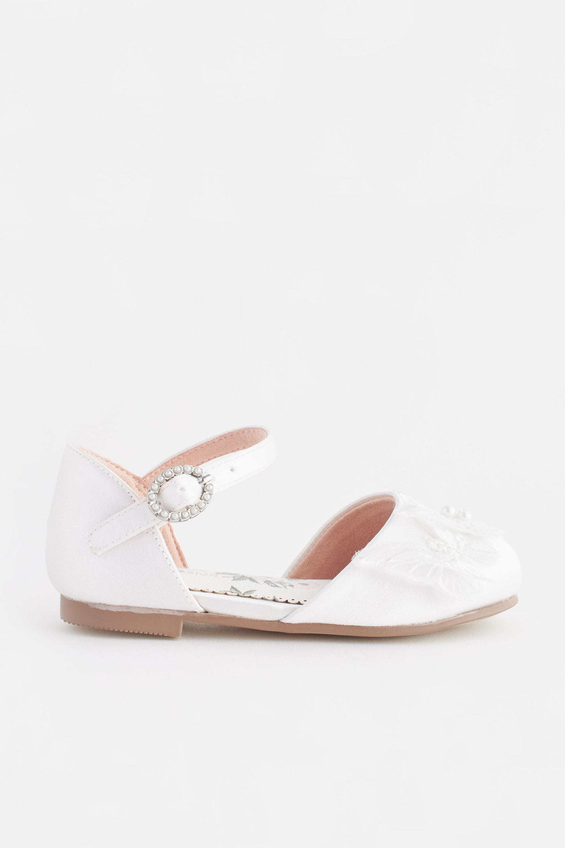 White Butterfly Bridesmaid Occasion Shoes