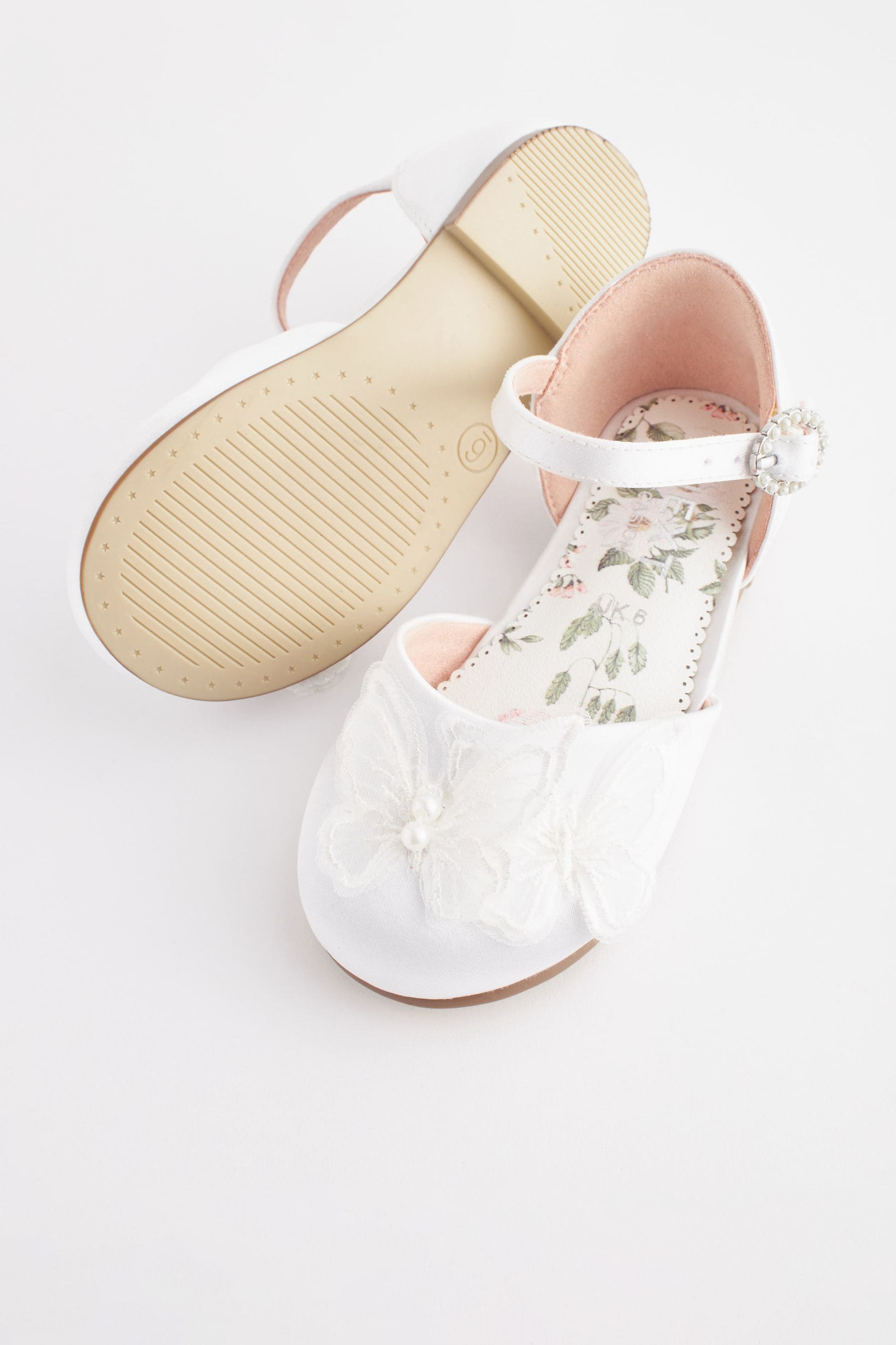 White Butterfly Bridesmaid Occasion Shoes