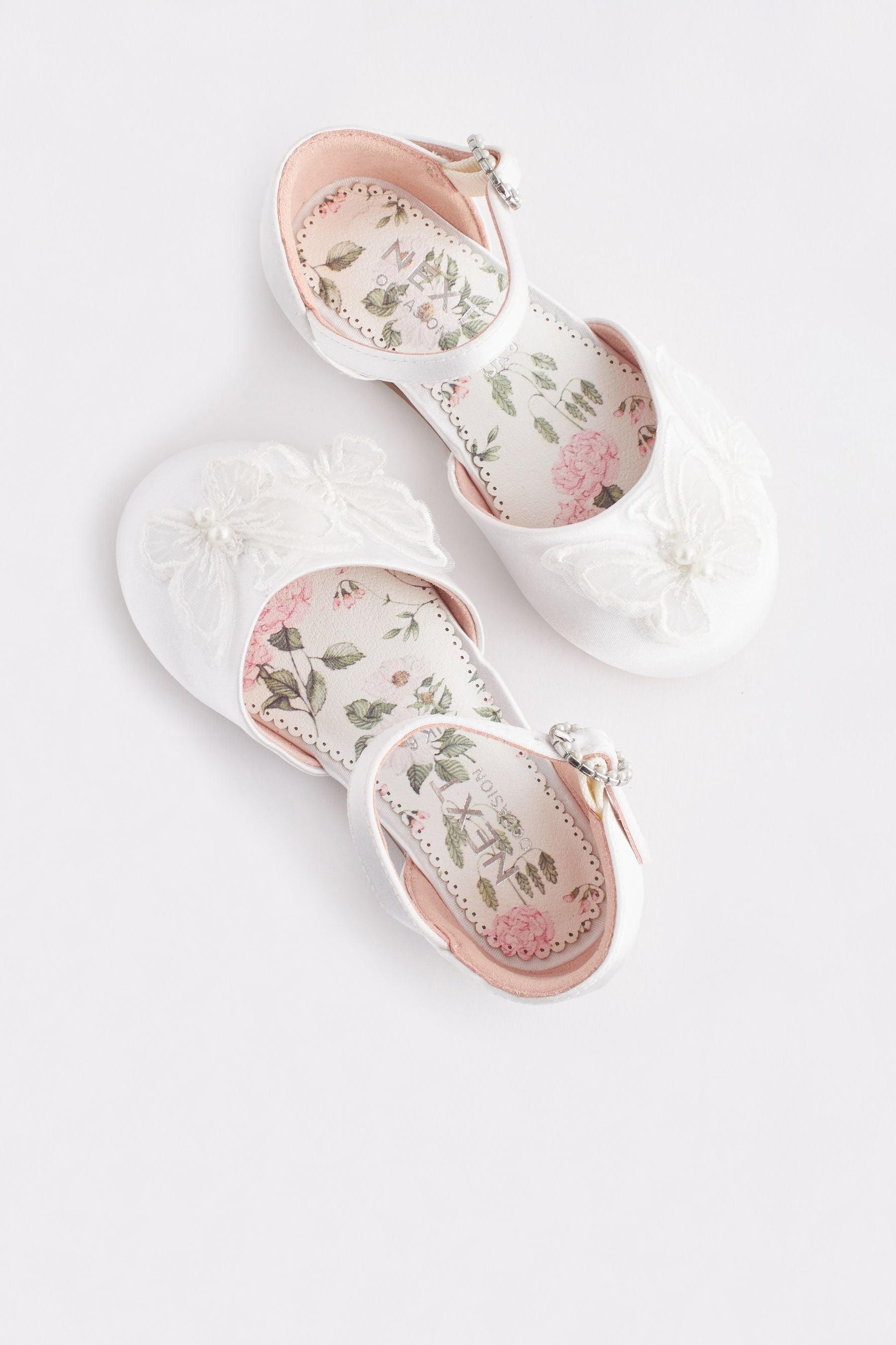 White Butterfly Bridesmaid Occasion Shoes