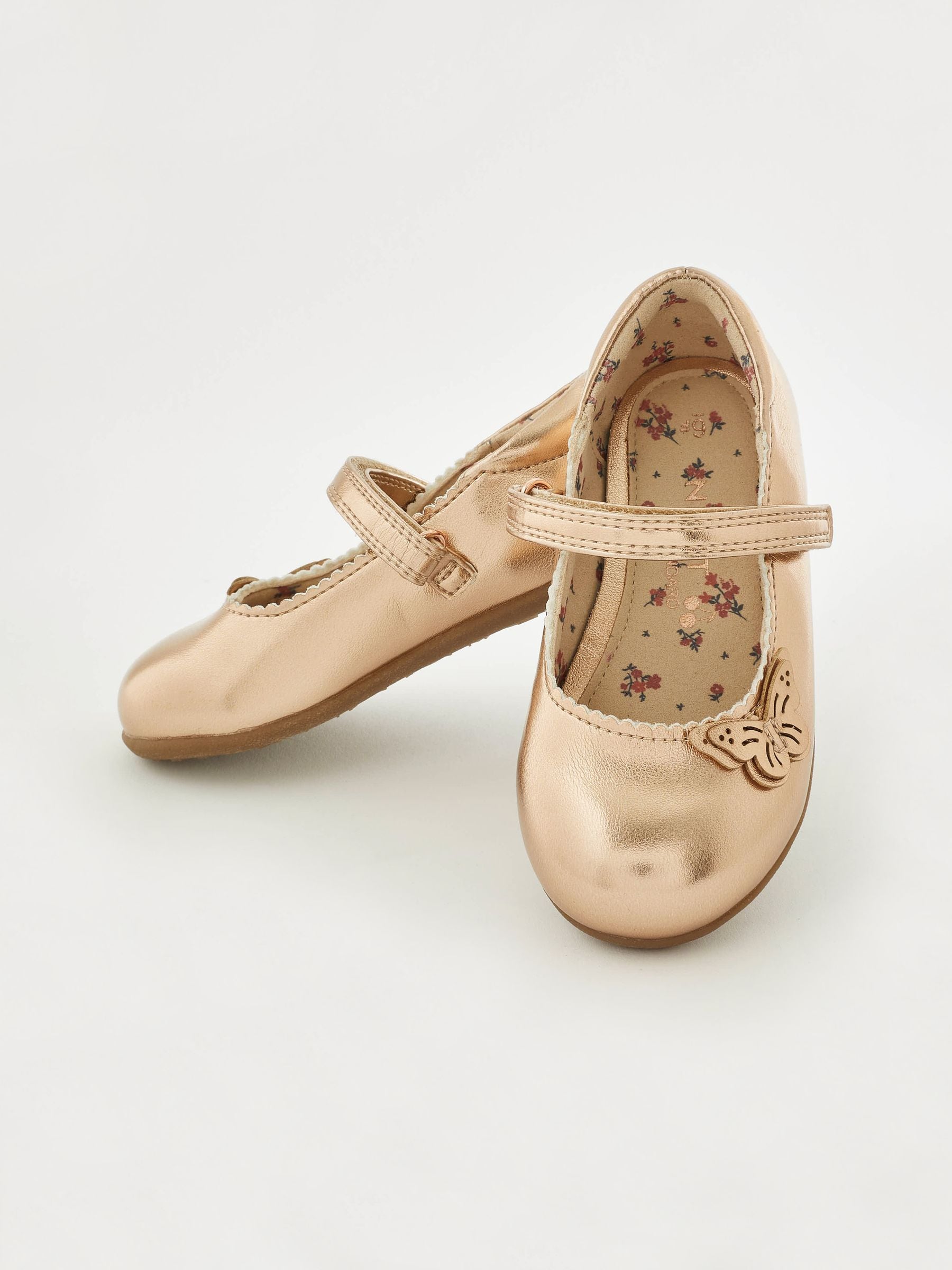 Rose Gold Standard Fit (F) Butterfly Mary Jane Shoes