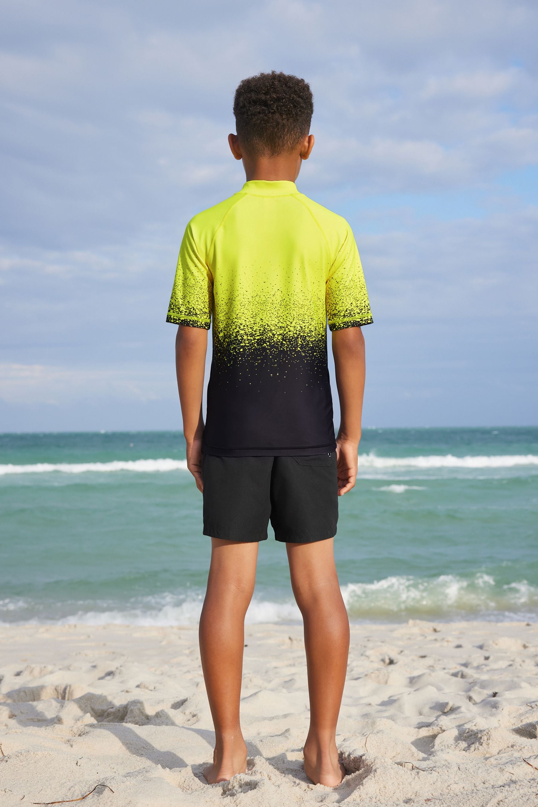 Yellow/Black Short Sleeve Sunsafe Rash Vest (1.5-16yrs)