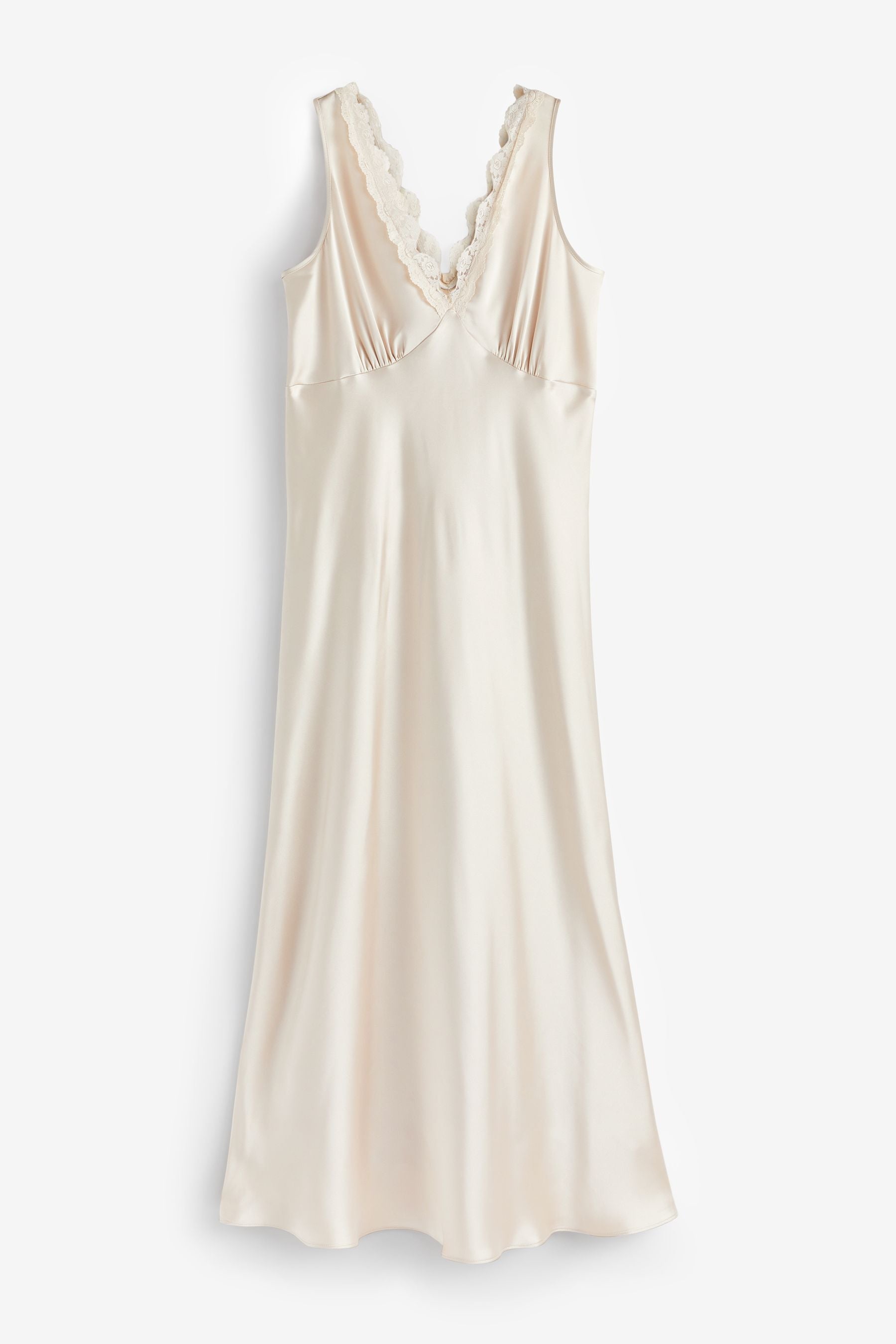 Champagne Gold Maternity Satin Slip Dress