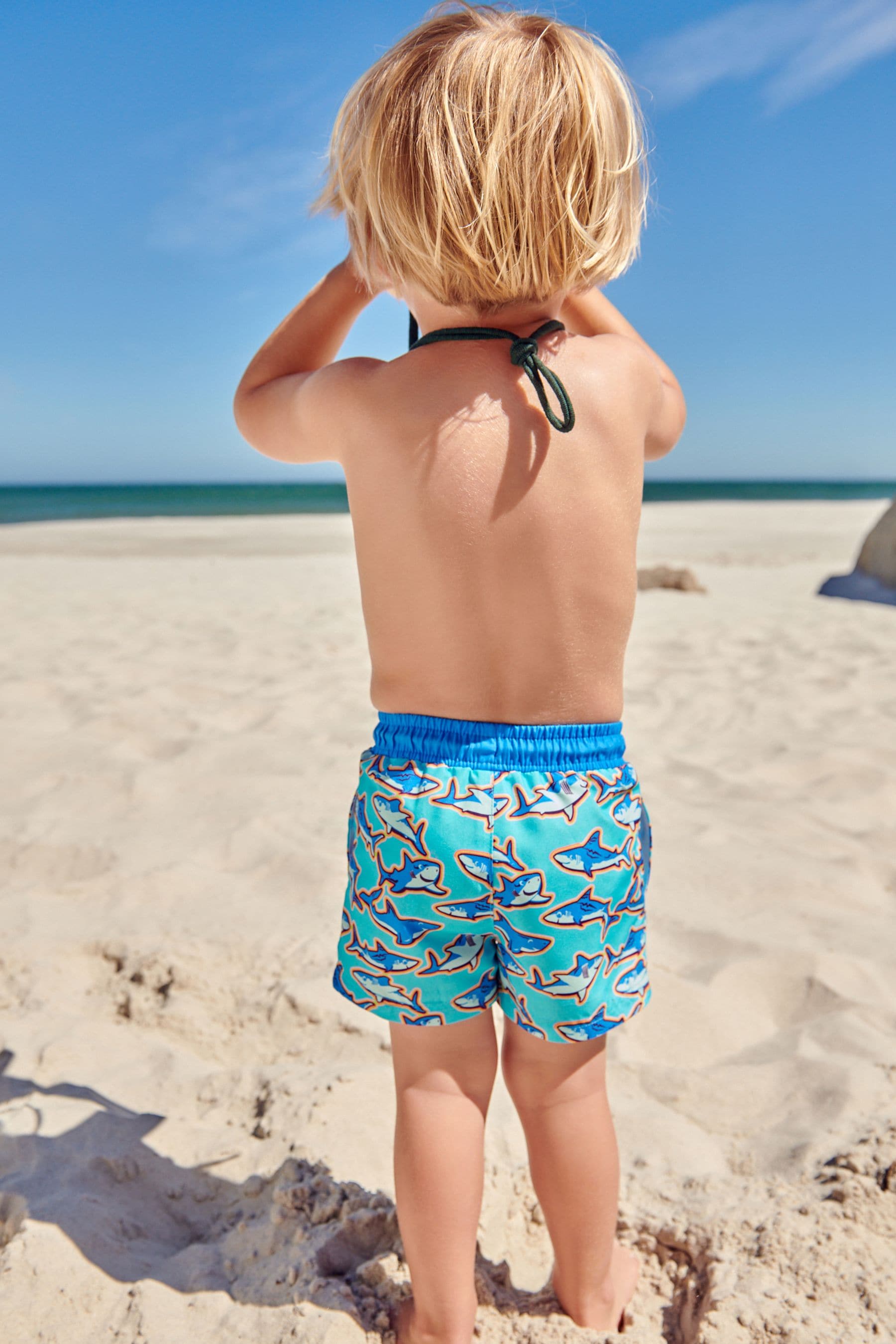 Blue Shark Printed Swim Shorts (3mths-7yrs)