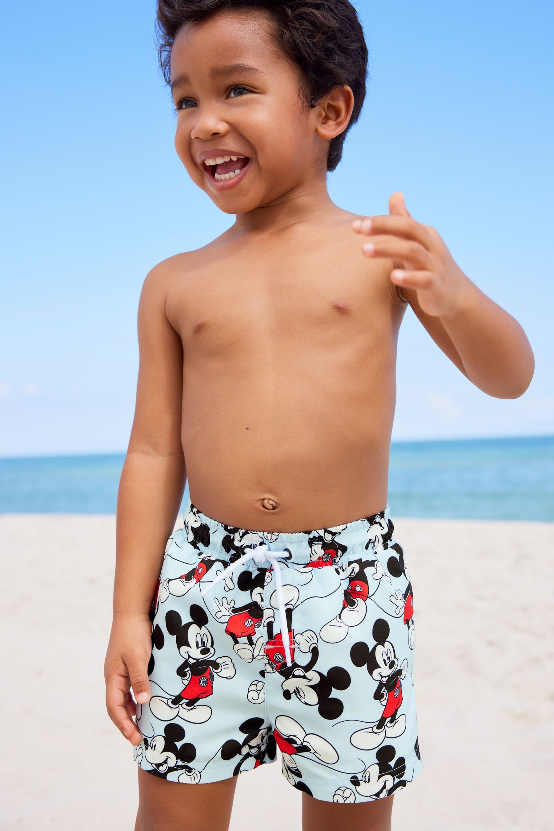 Blue Mickey Mouse Printed Swim Shorts (3mths-7yrs)