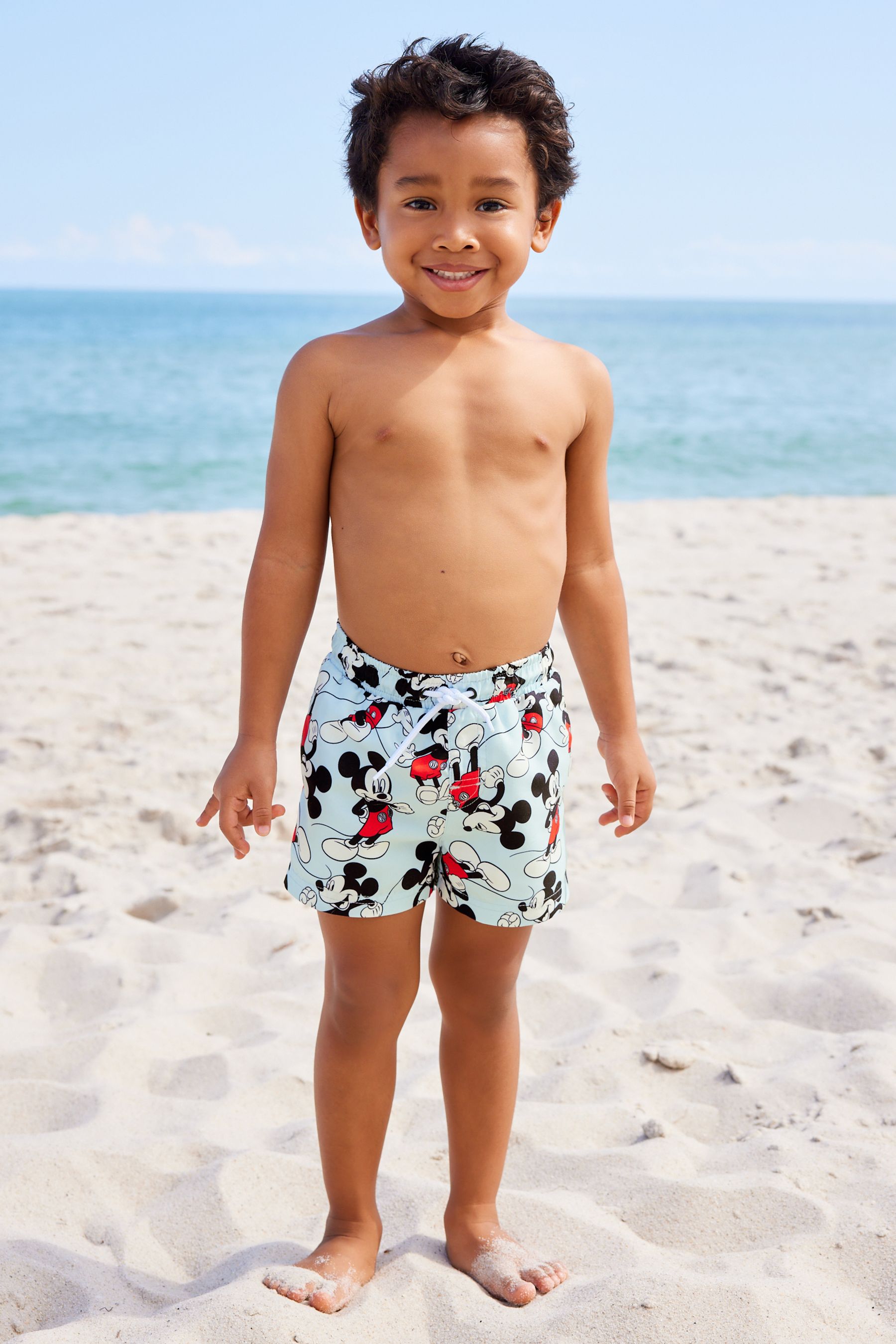 Blue Mickey Mouse Printed Swim Shorts (3mths-7yrs)