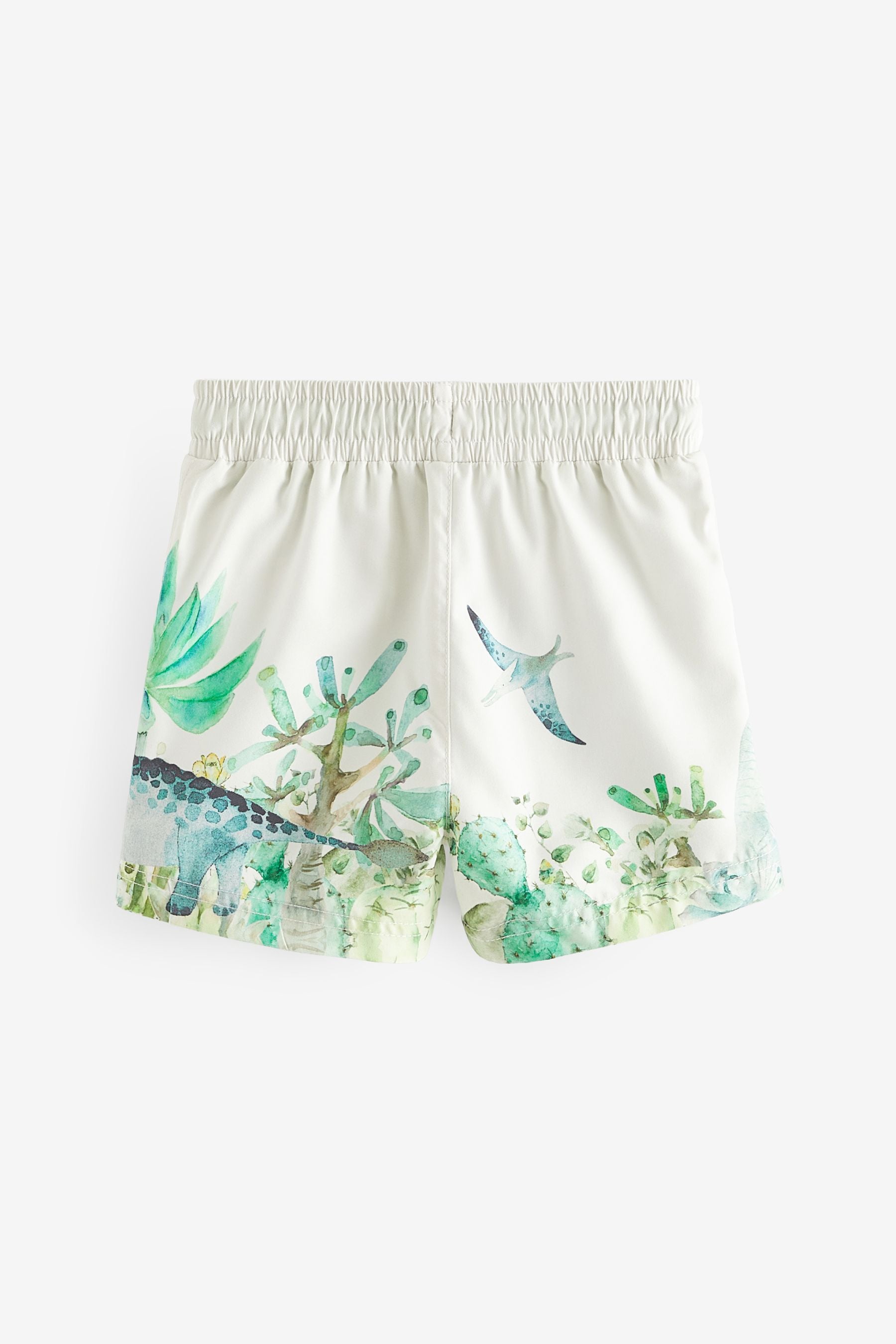 White/Green Printed Swim Shorts (3mths-7yrs)