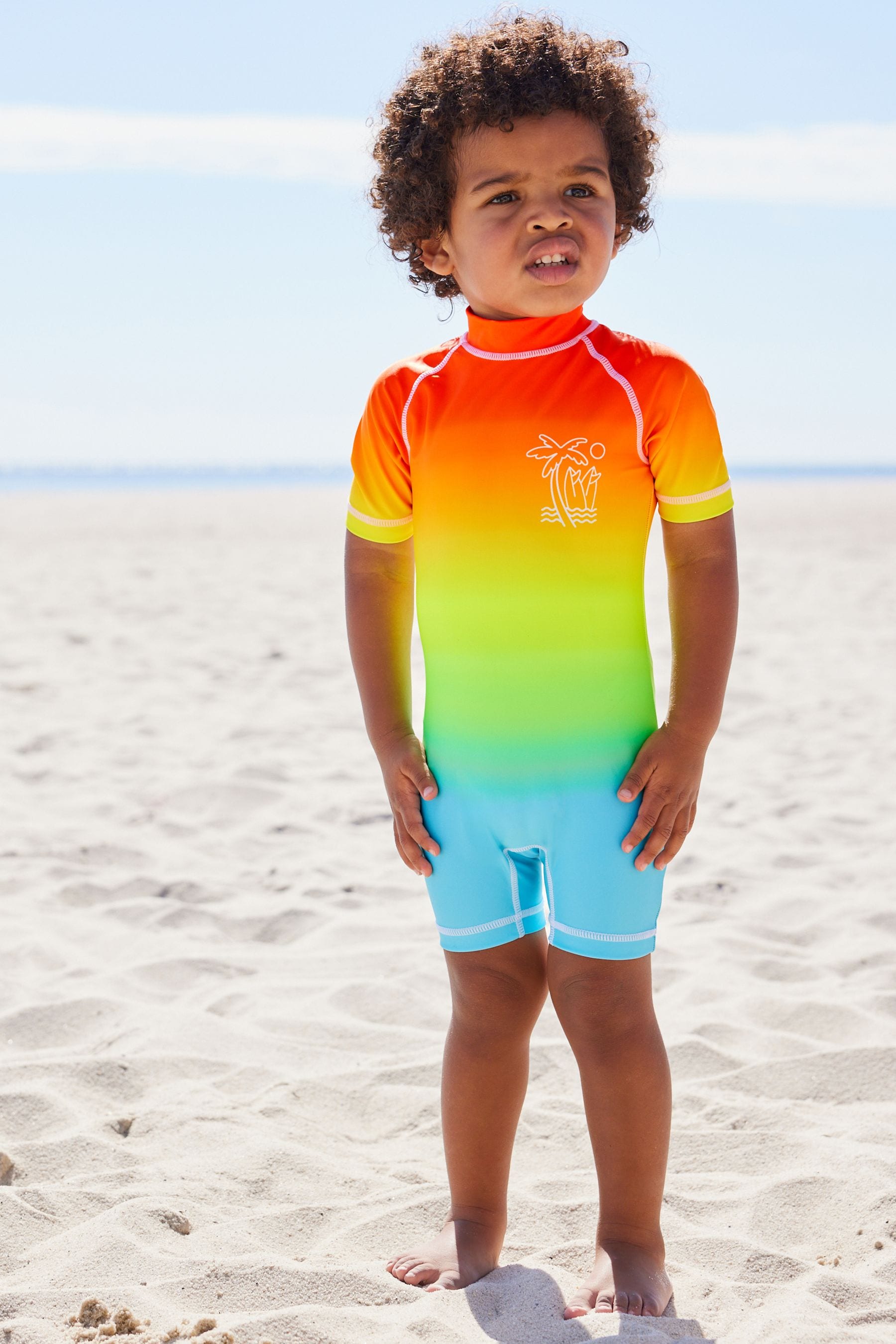 Rainbow Dip Dye Sunsafe All-In-One Swimsuit (3mths-7yrs)