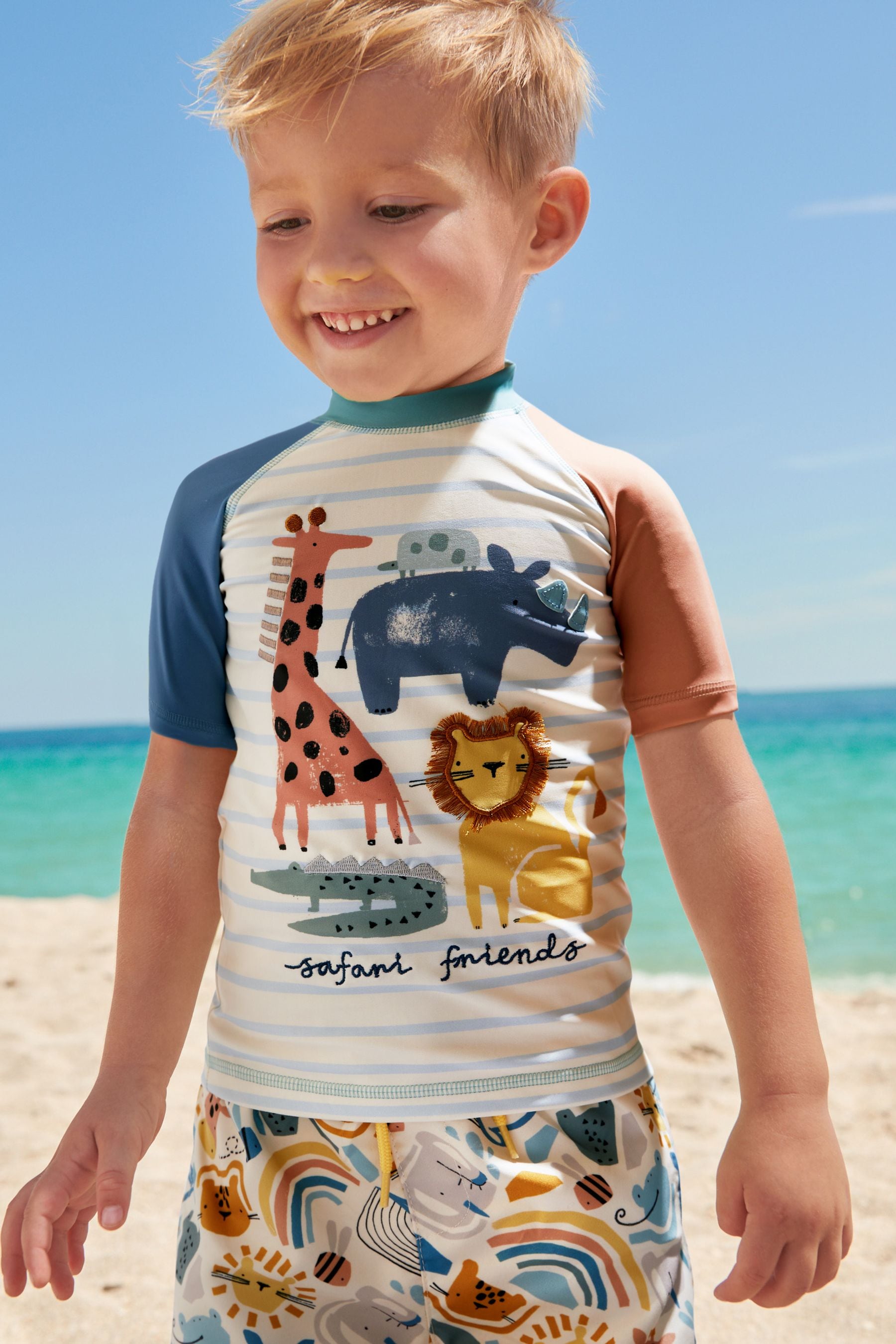 Neutral Safari Sunsafe Top and Shorts Set (3mths-7yrs)