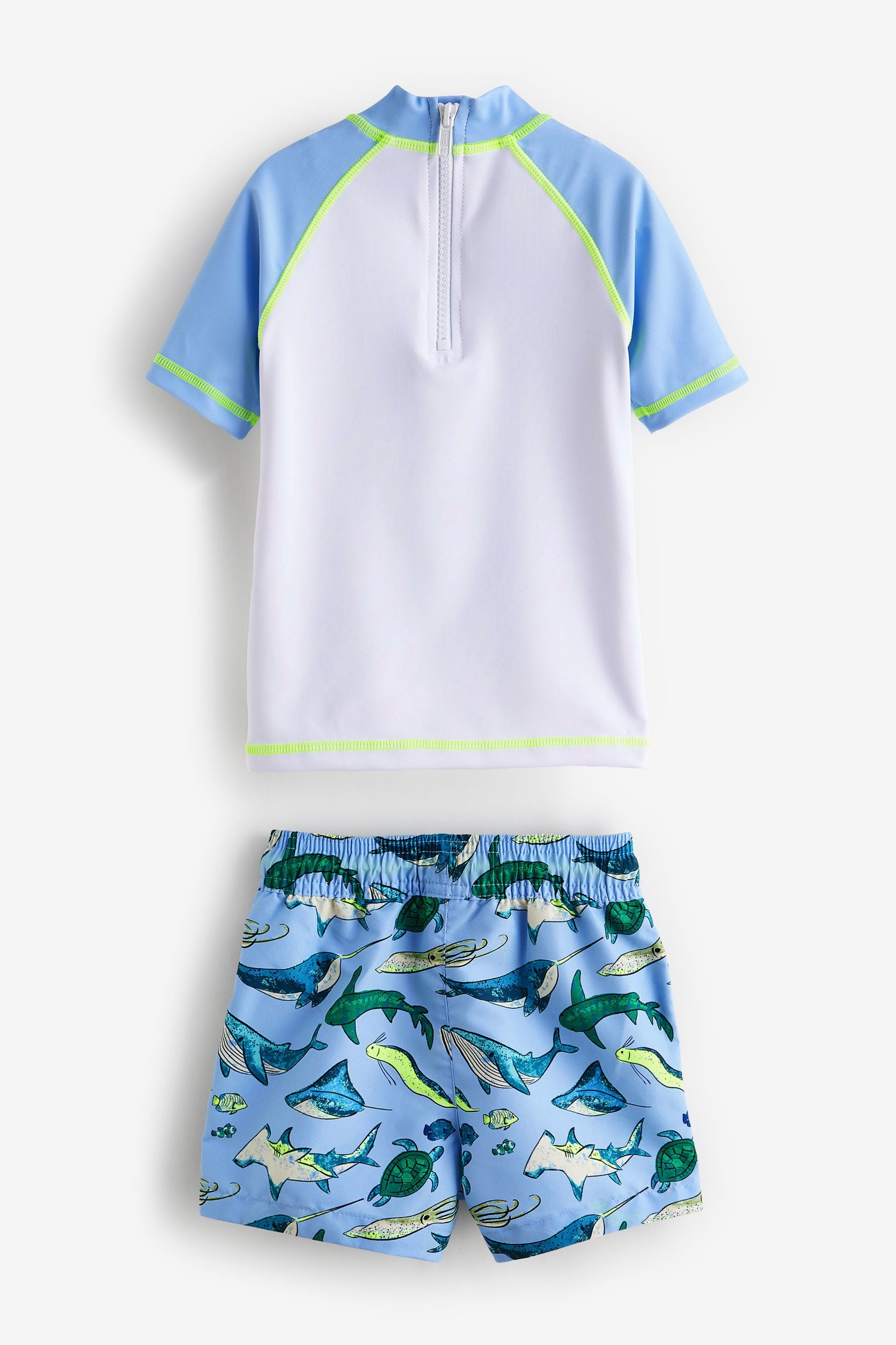 Light Blue Sealife Sunsafe Top and Shorts Set (3mths-7yrs)