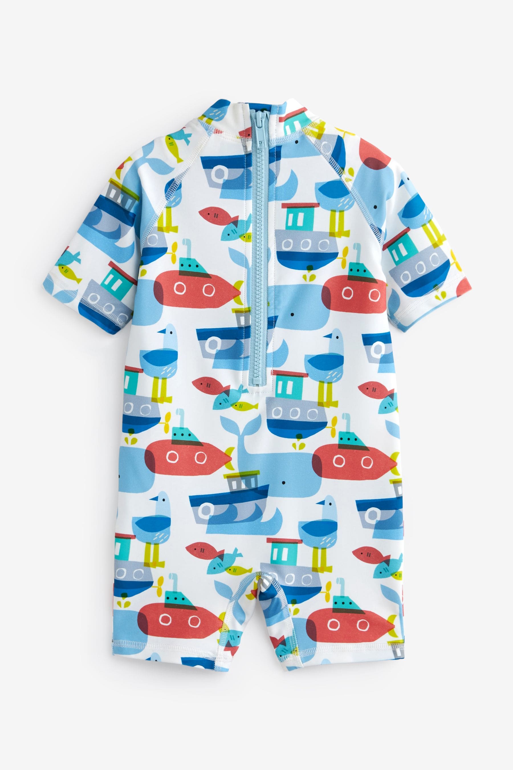 Blue Red Submarines Sunsafe All-In-One Swimsuit (3mths-7yrs)