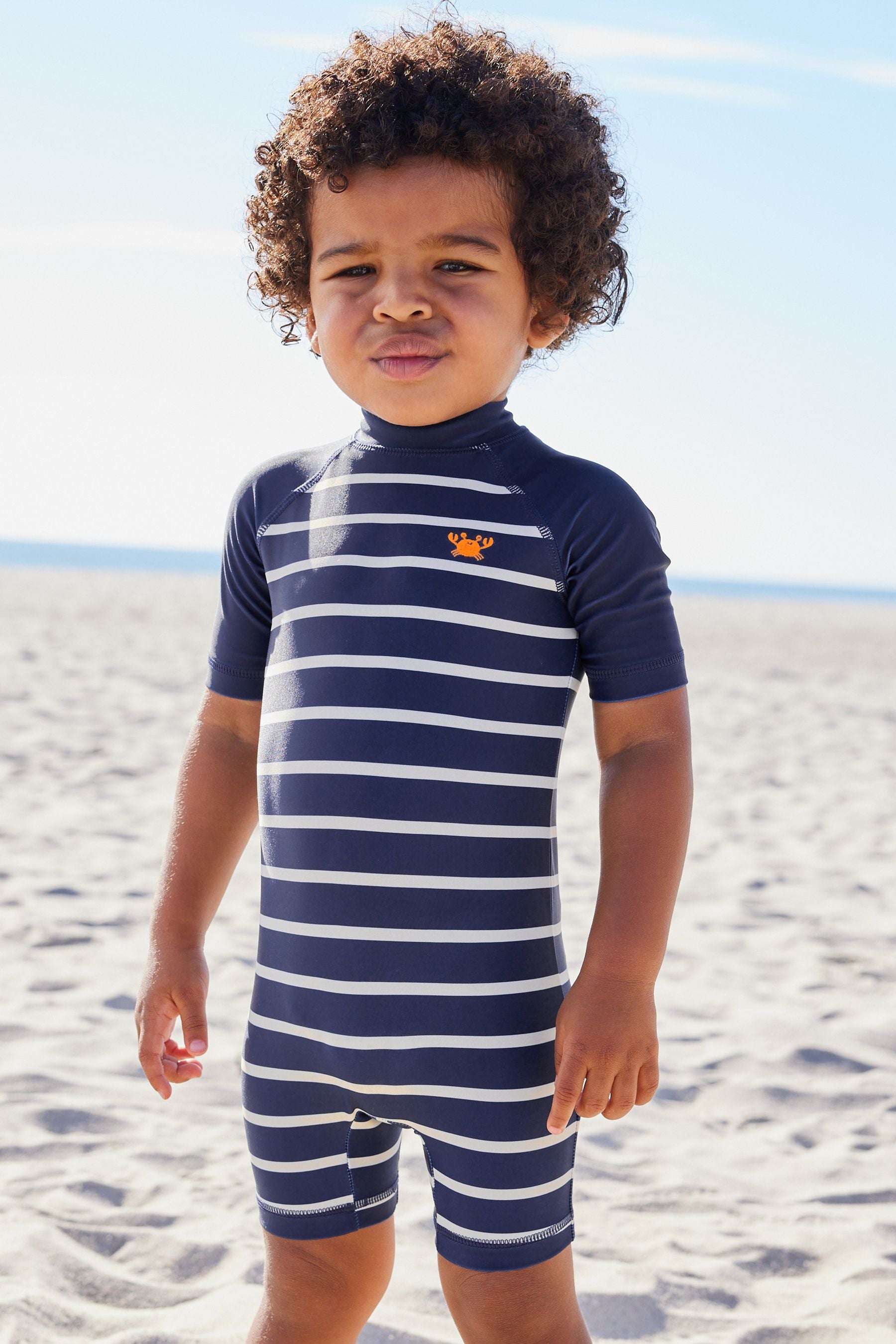 Navy Stripe Sunsafe All-In-One Swimsuit (3mths-7yrs)