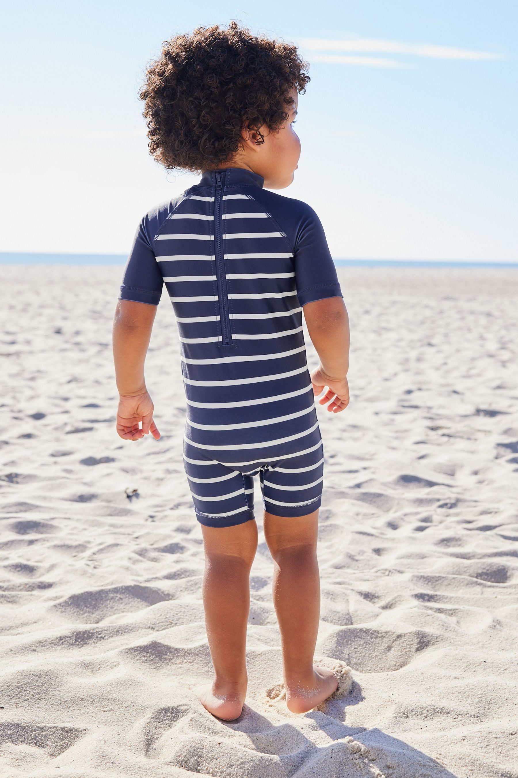 Navy Stripe Sunsafe All-In-One Swimsuit (3mths-7yrs)