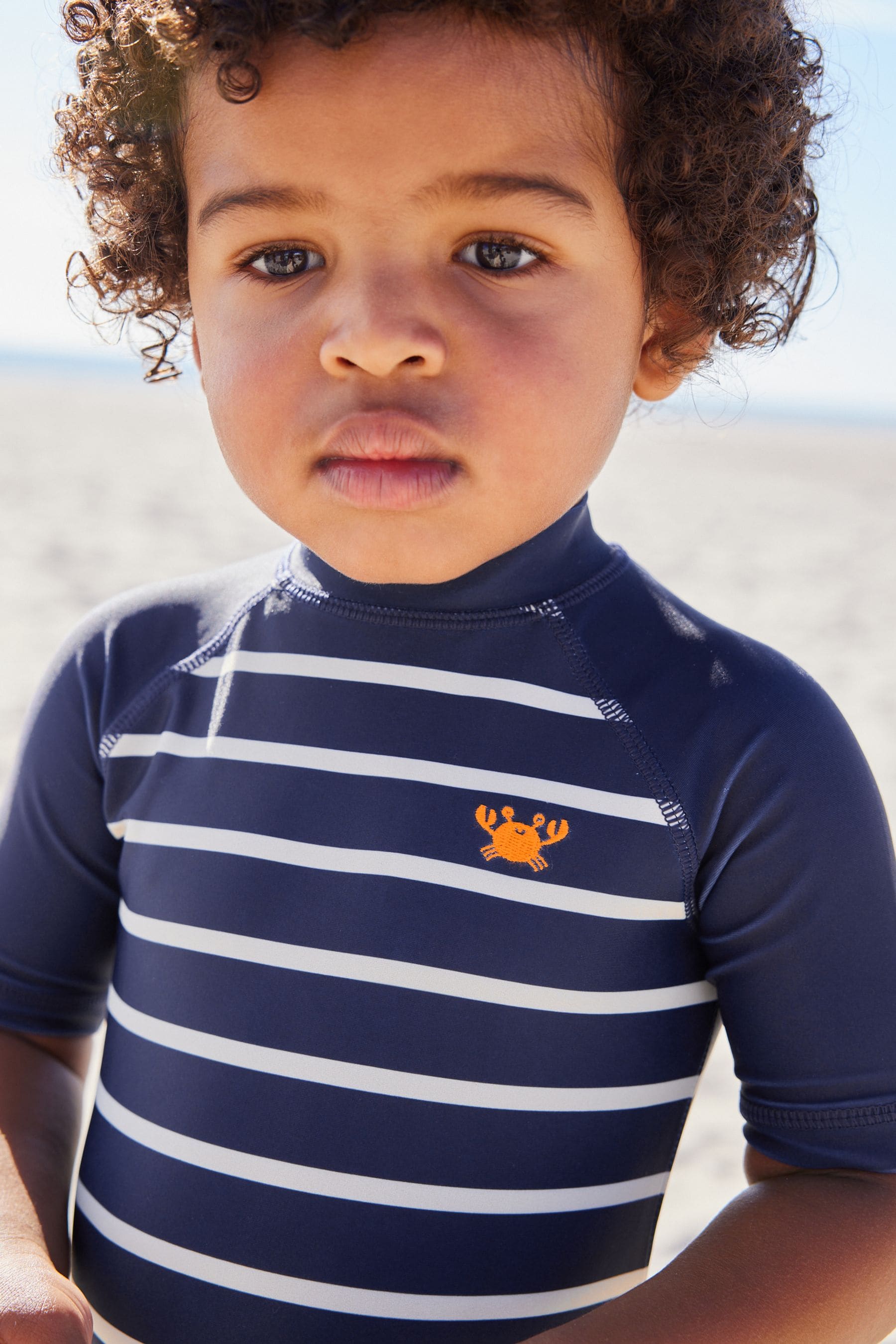 Navy Stripe Sunsafe All-In-One Swimsuit (3mths-7yrs)