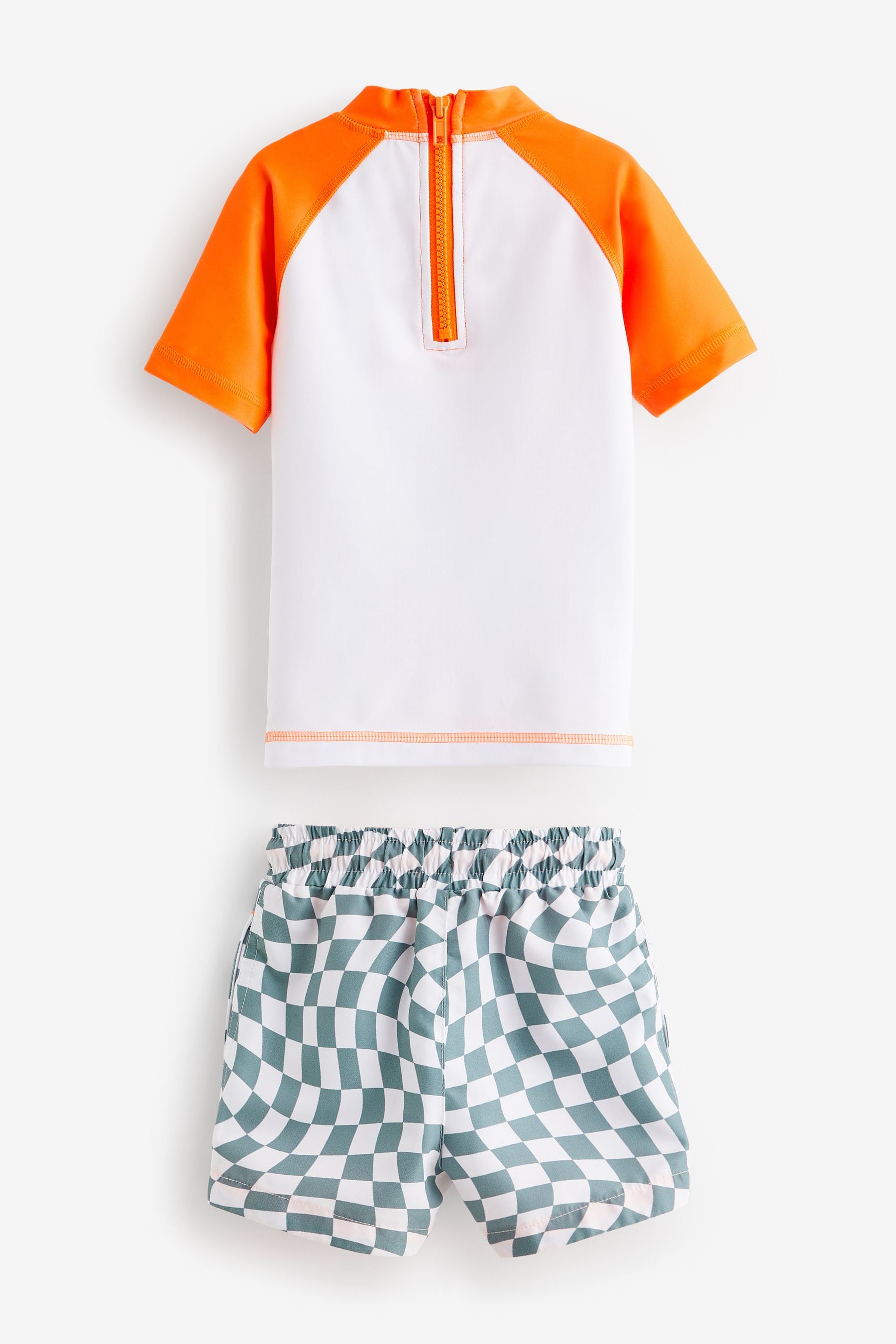 Orange Checkerboard Sunsafe Top and Shorts Set (3mths-7yrs)