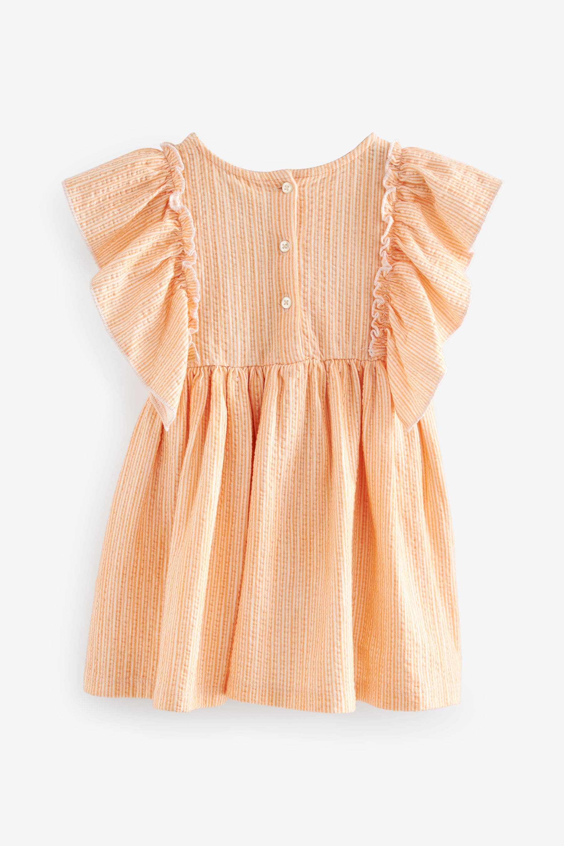 Orange Short Sleeve Embroidered Dress (3mths-7yrs)