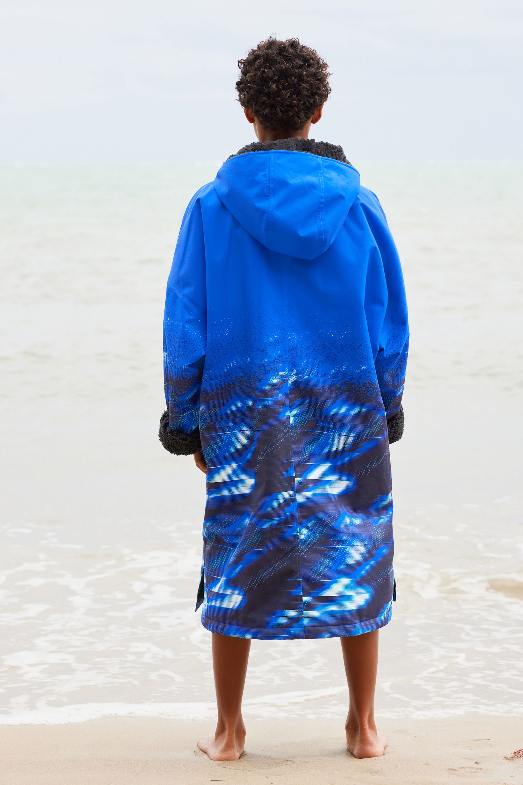 Blue Printed Waterproof Changing Robe (3-16yrs)