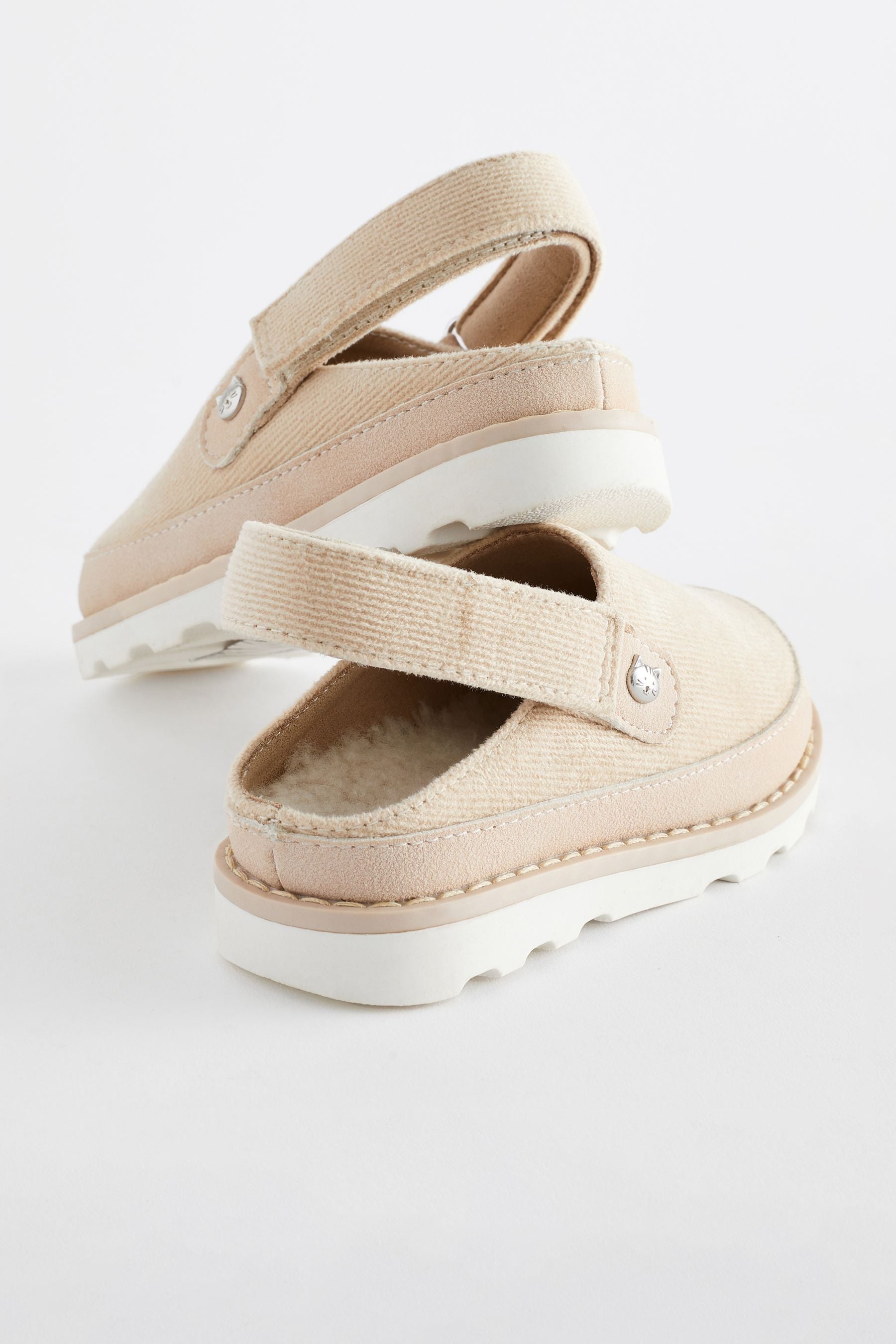 Neutral Fleece Lined Ankle Strap Clogs