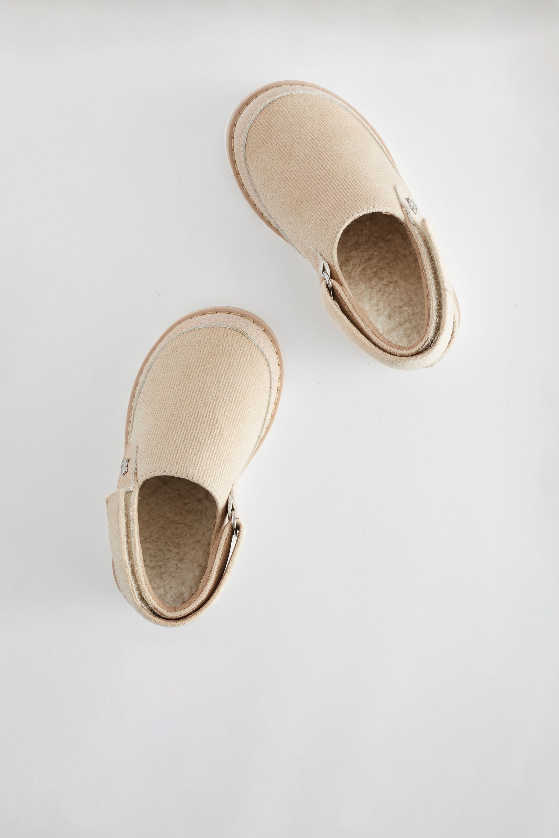 Neutral Fleece Lined Ankle Strap Clogs