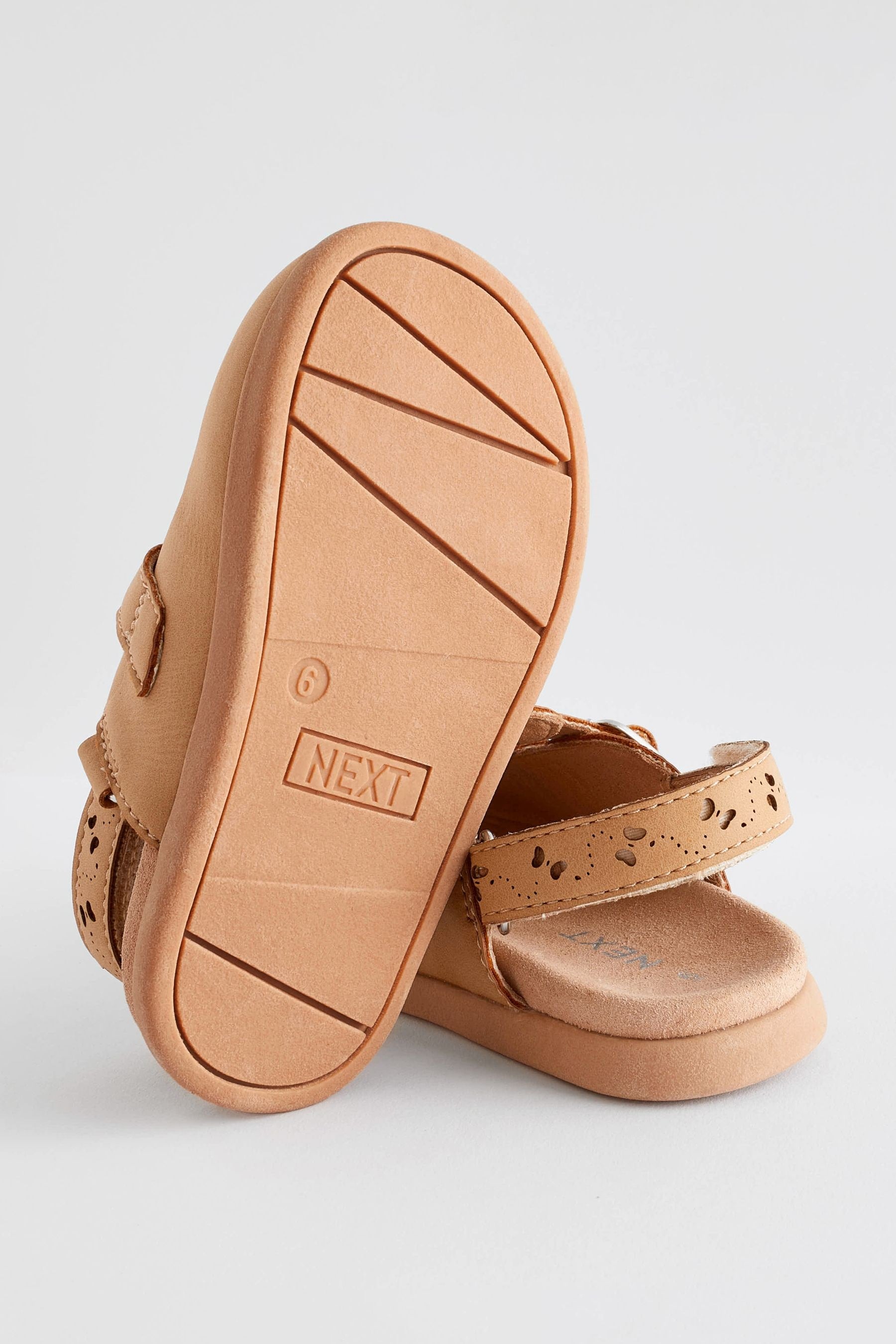 Brown Tan Ankle Strap Buckle Detail Clogs