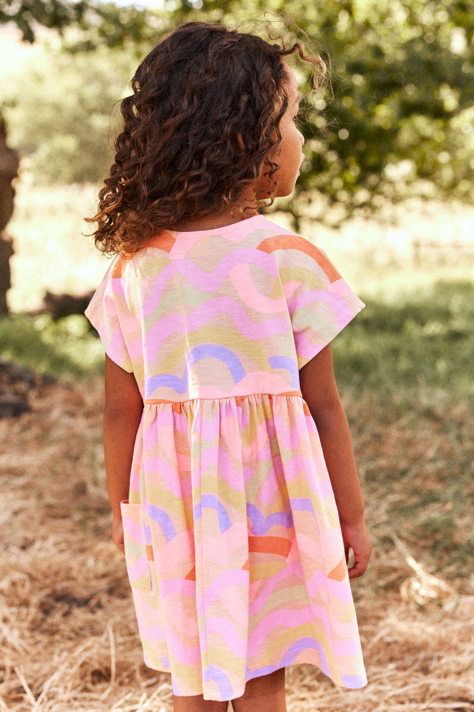 Rainbow 100% Cotton Short Sleeve Jersey Dress (3mths-7yrs)