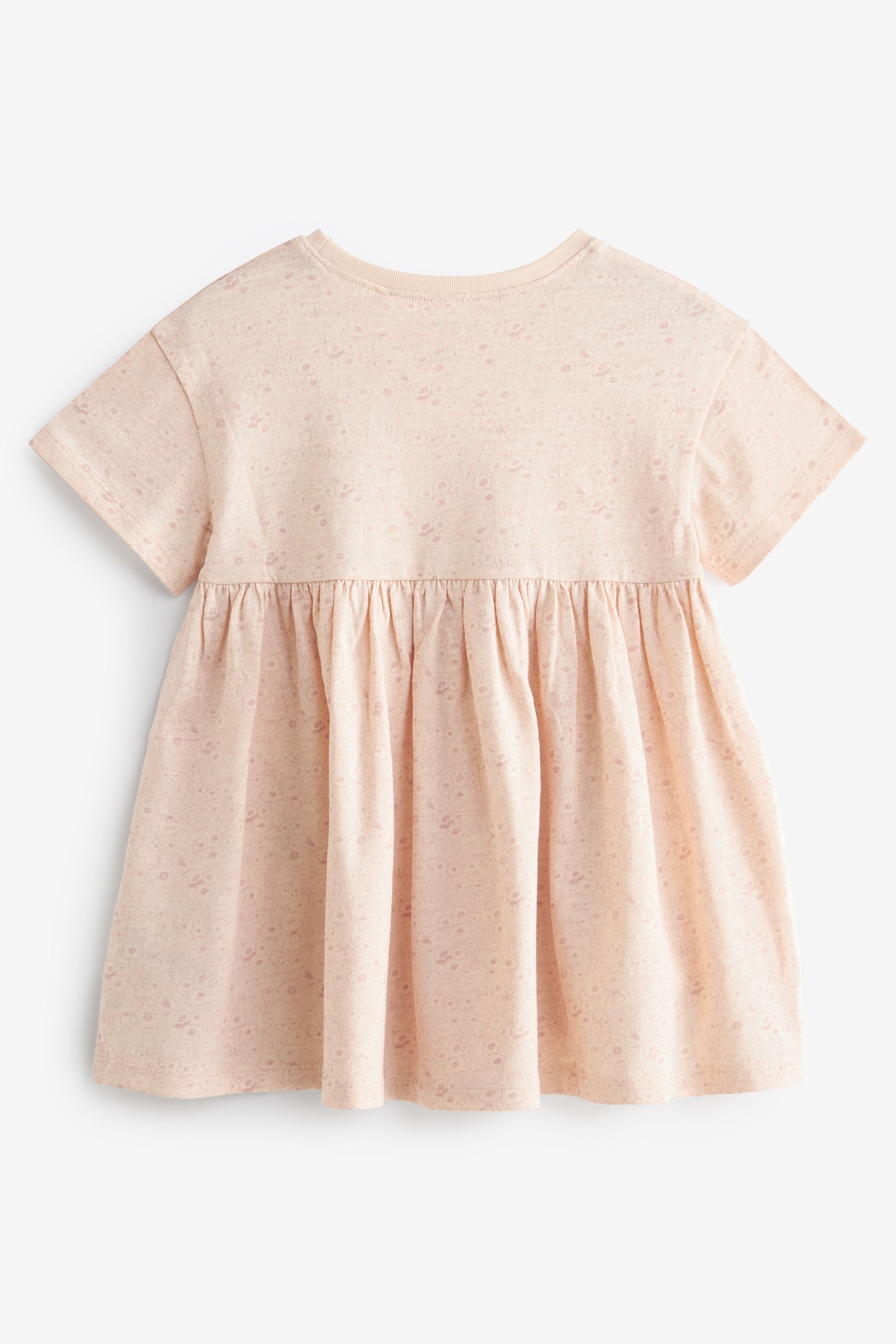 Pale Pink 100% Cotton Sequin Jersey Dress (3mths-7yrs)