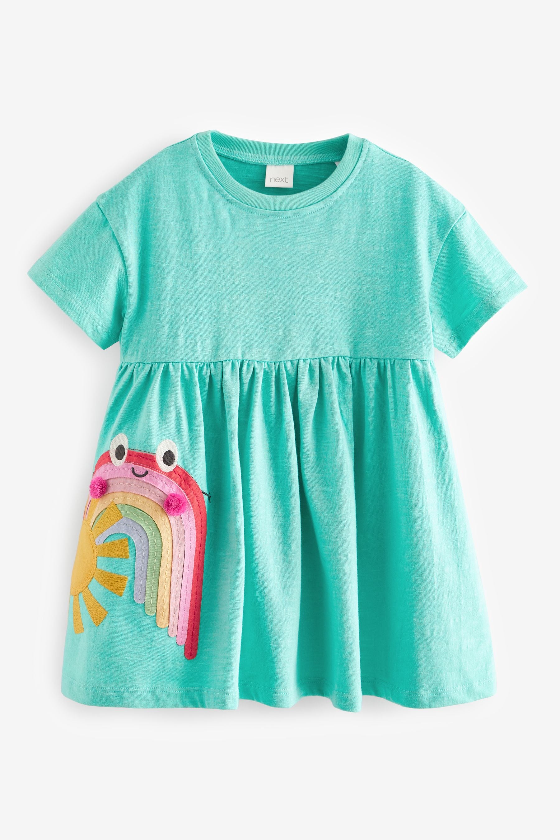 Light Teal Short Sleeve Jersey Dress (3mths-7yrs)