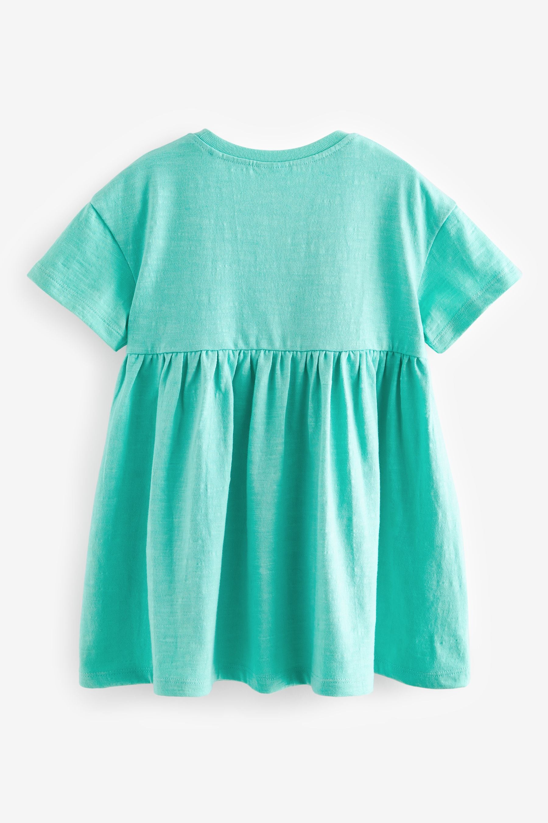 Light Teal Short Sleeve Jersey Dress (3mths-7yrs)