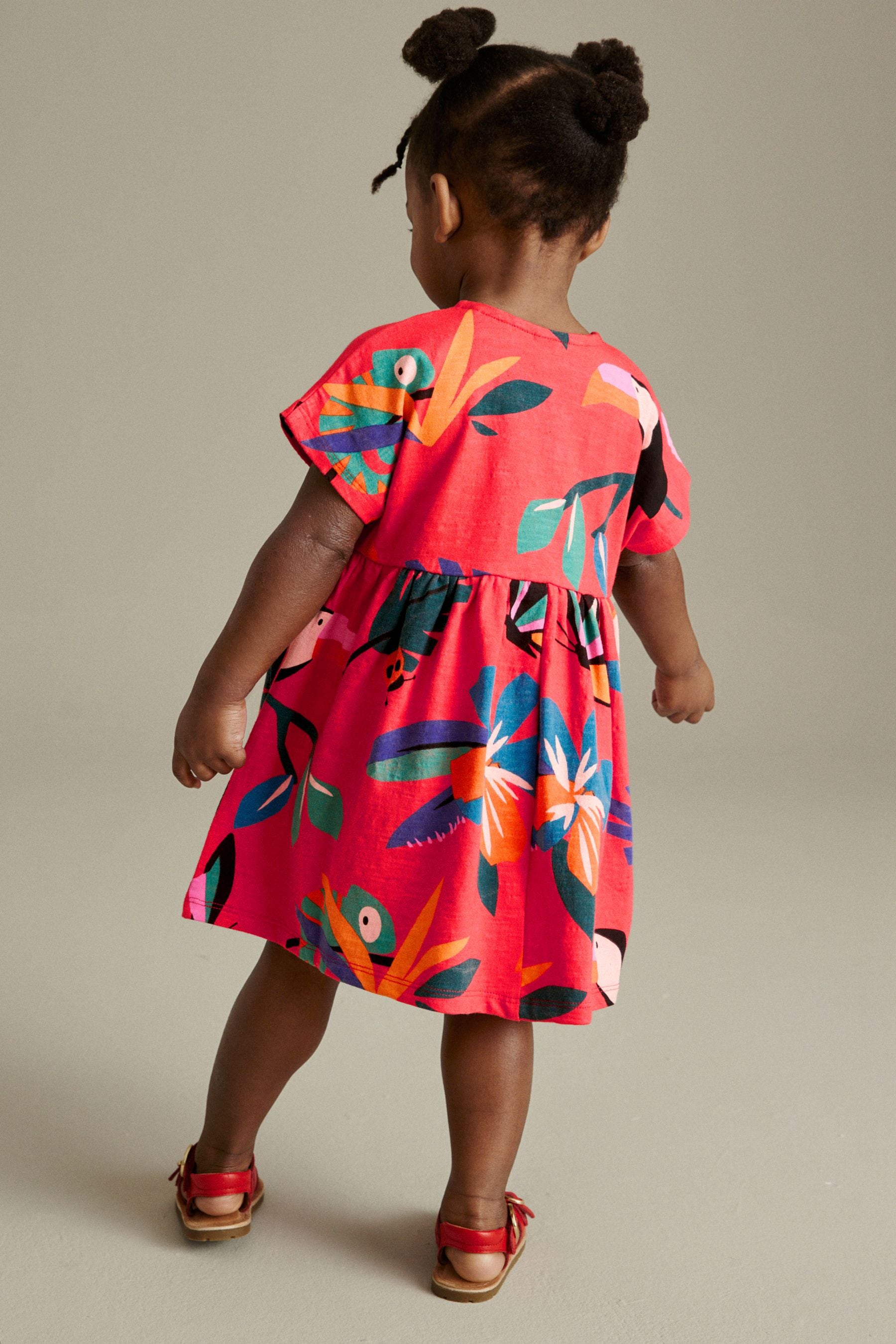 Red Short Sleeve Jersey Dress (3mths-7yrs)