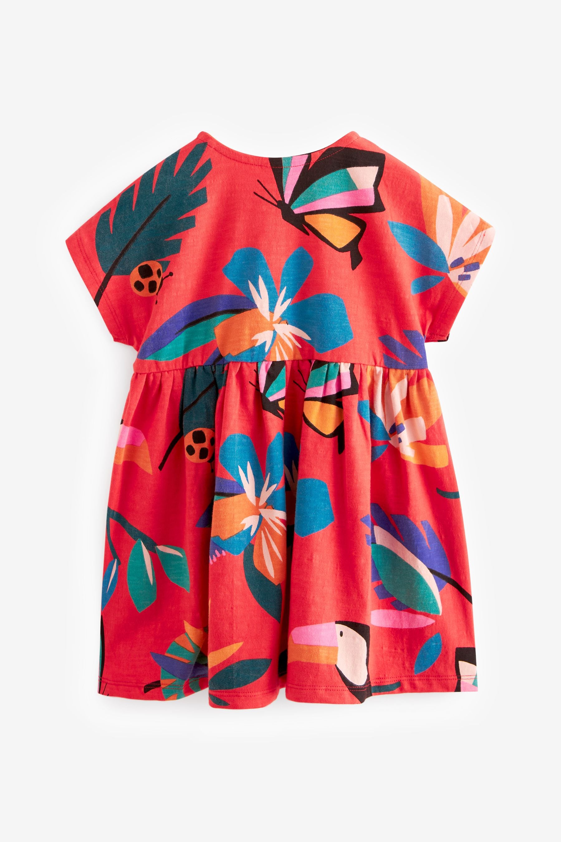 Red Short Sleeve Jersey Dress (3mths-7yrs)