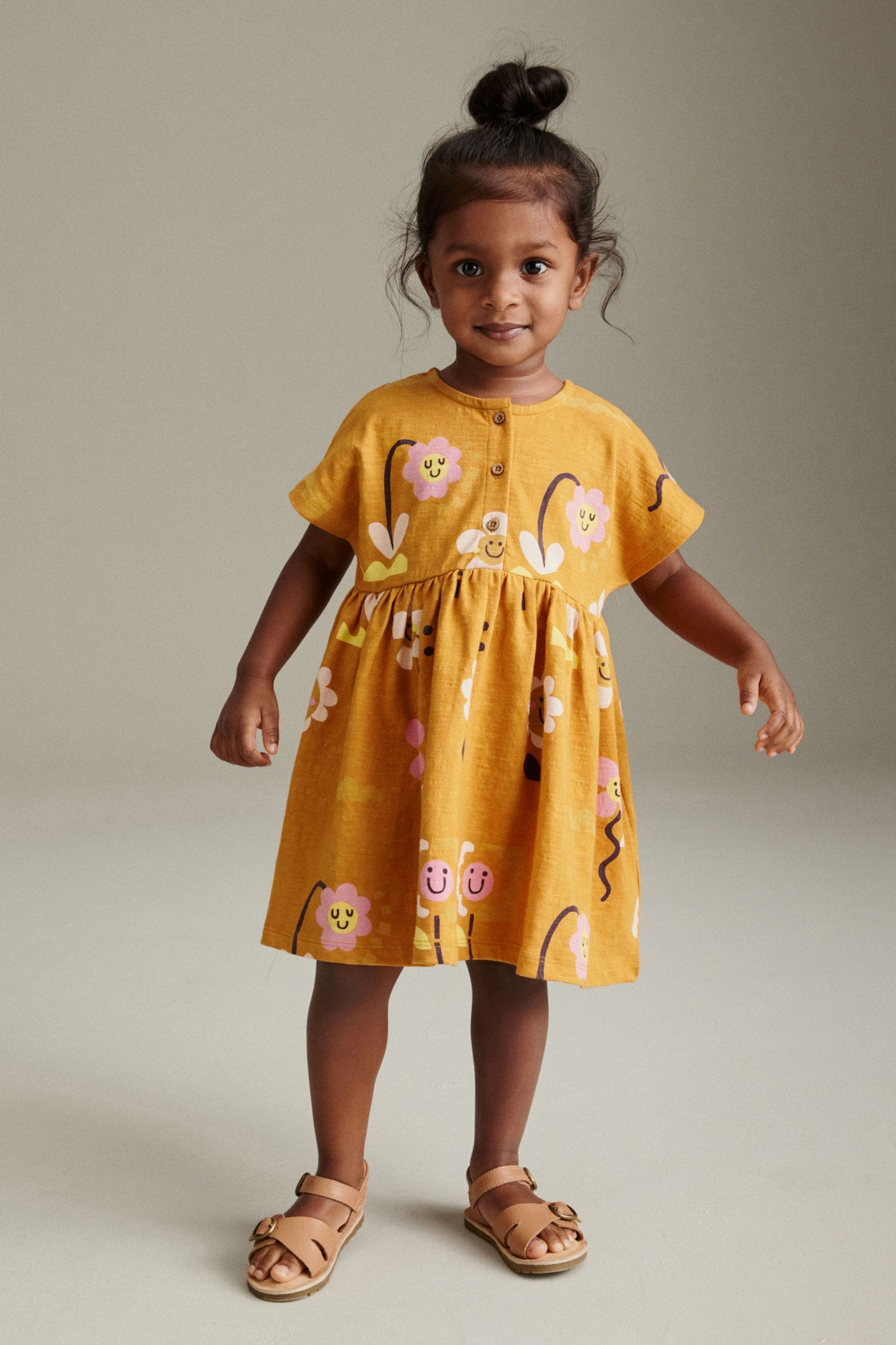 Rust Brown Short Sleeve Jersey Dress (3mths-7yrs)