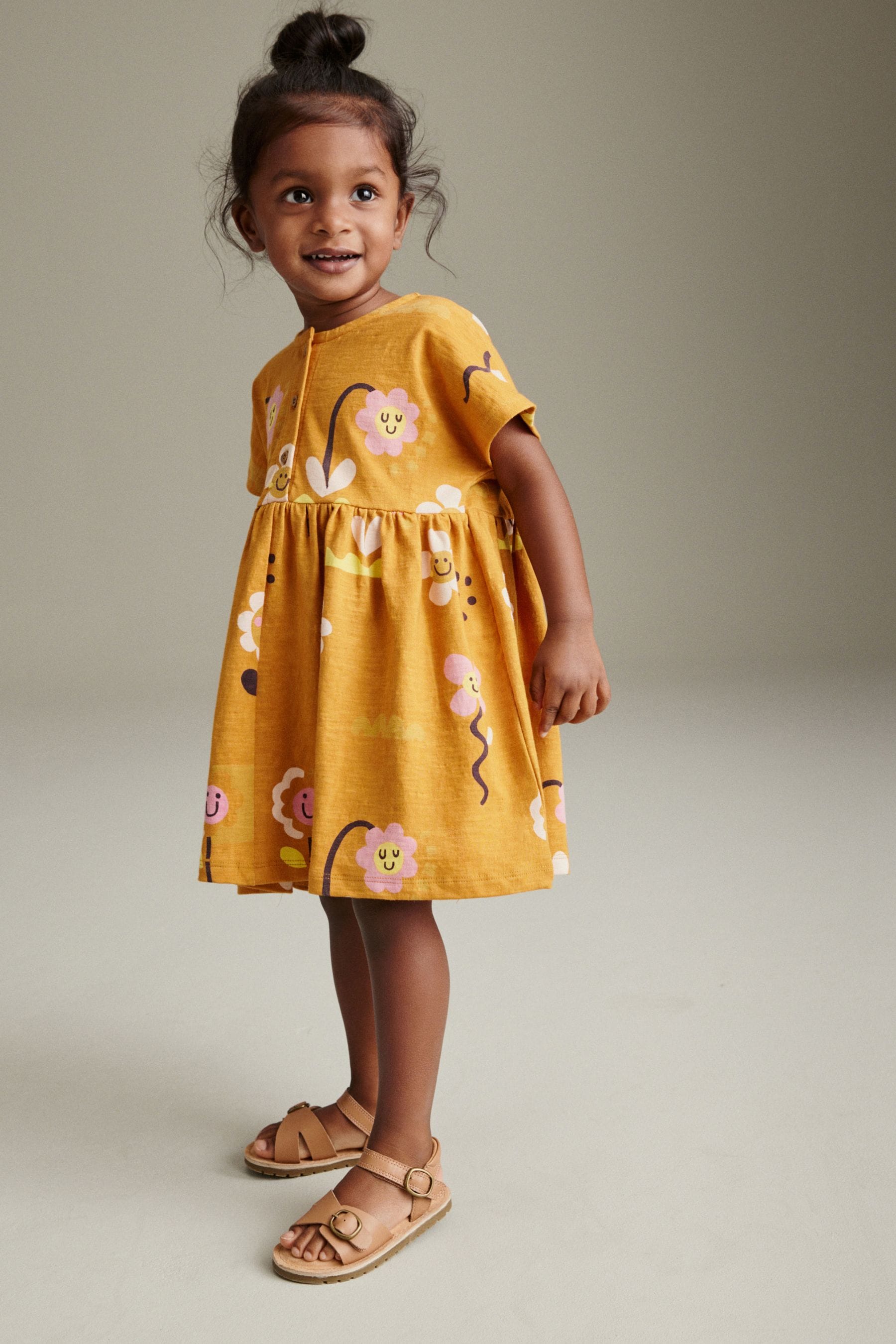 Rust Brown Short Sleeve Jersey Dress (3mths-7yrs)