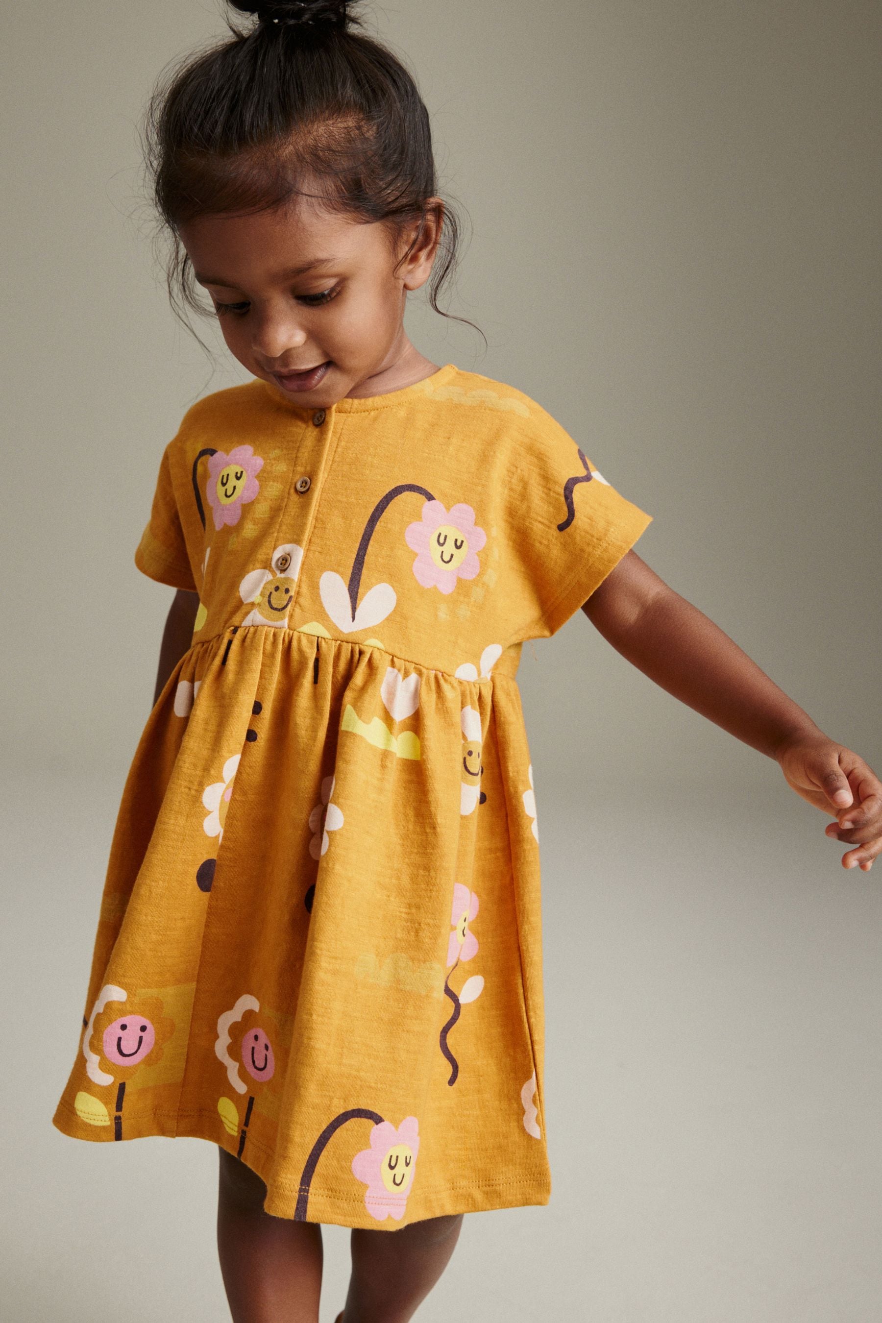 Rust Brown Short Sleeve Jersey Dress (3mths-7yrs)