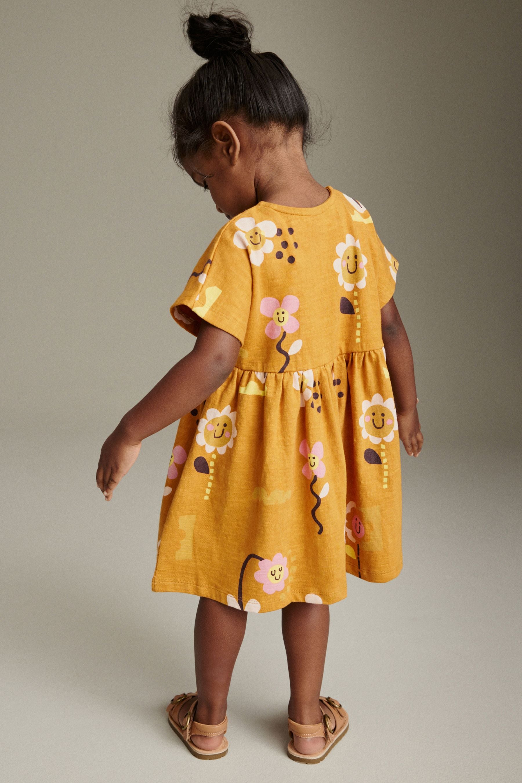 Rust Brown Short Sleeve Jersey Dress (3mths-7yrs)