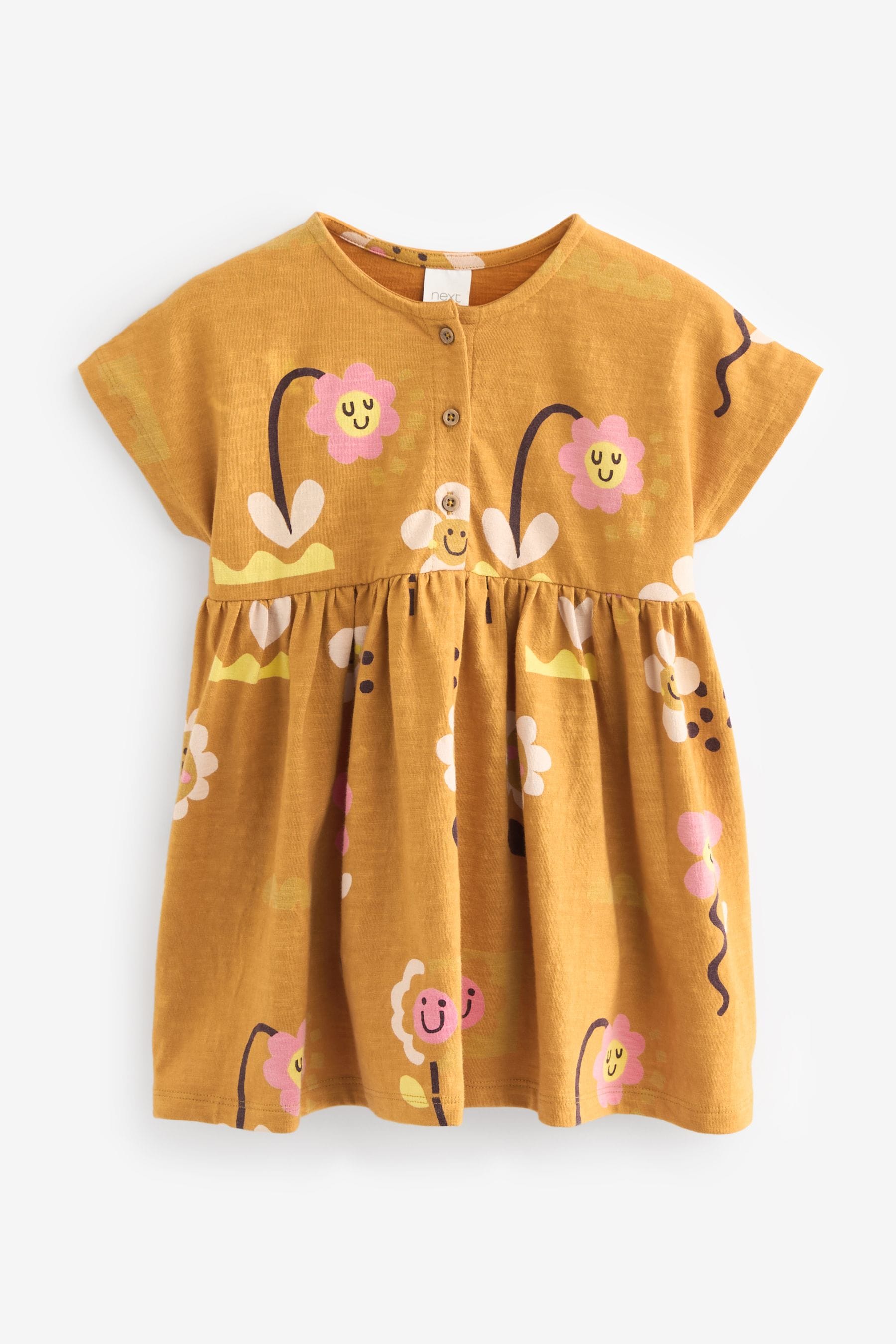 Rust Brown Short Sleeve Jersey Dress (3mths-7yrs)