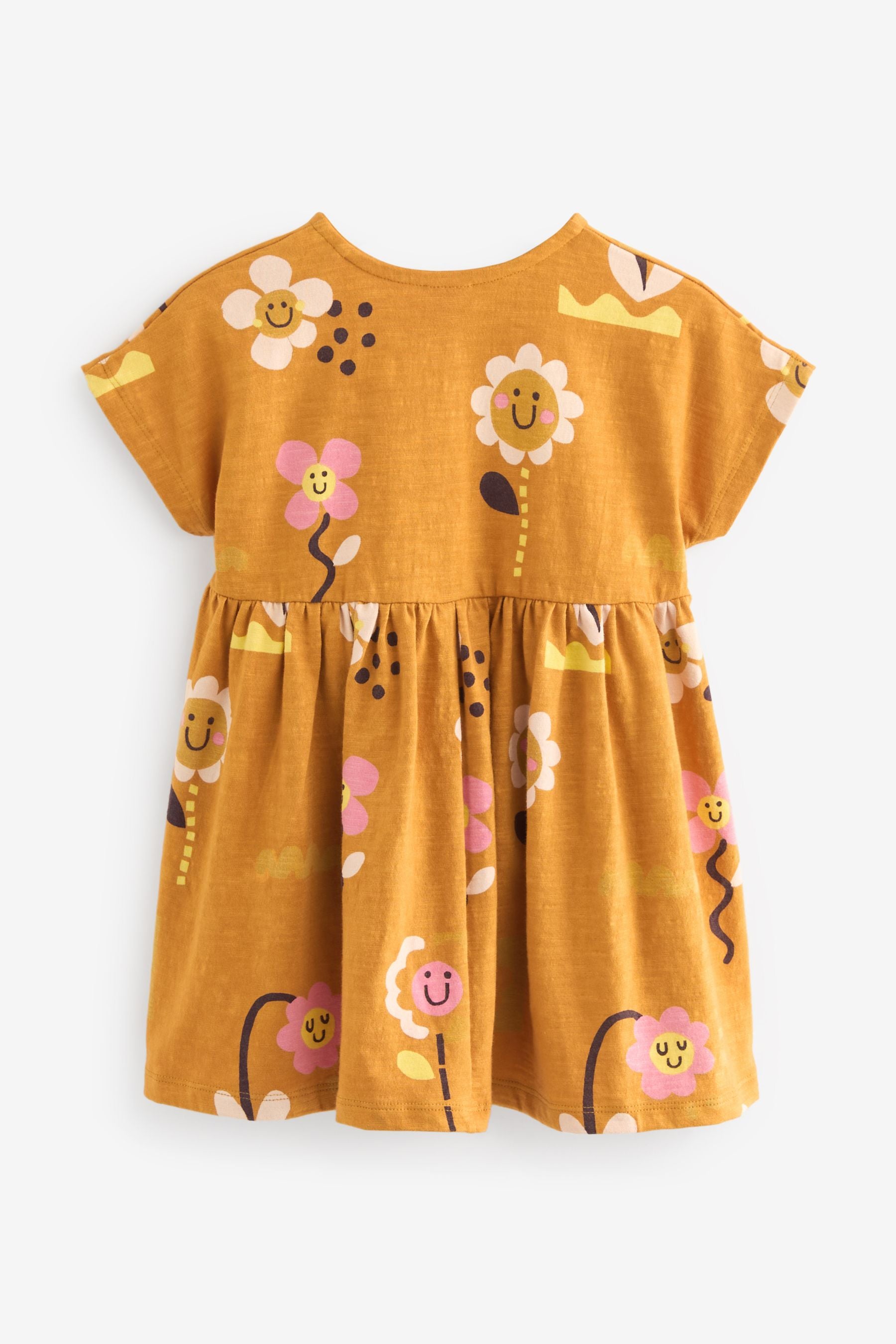 Rust Brown Short Sleeve Jersey Dress (3mths-7yrs)