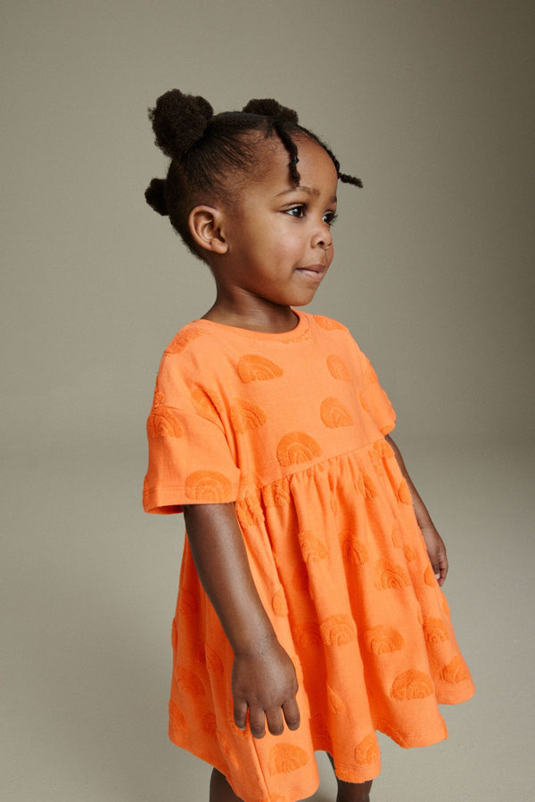 Orange Textured Towelling Dress (3mths-7yrs)