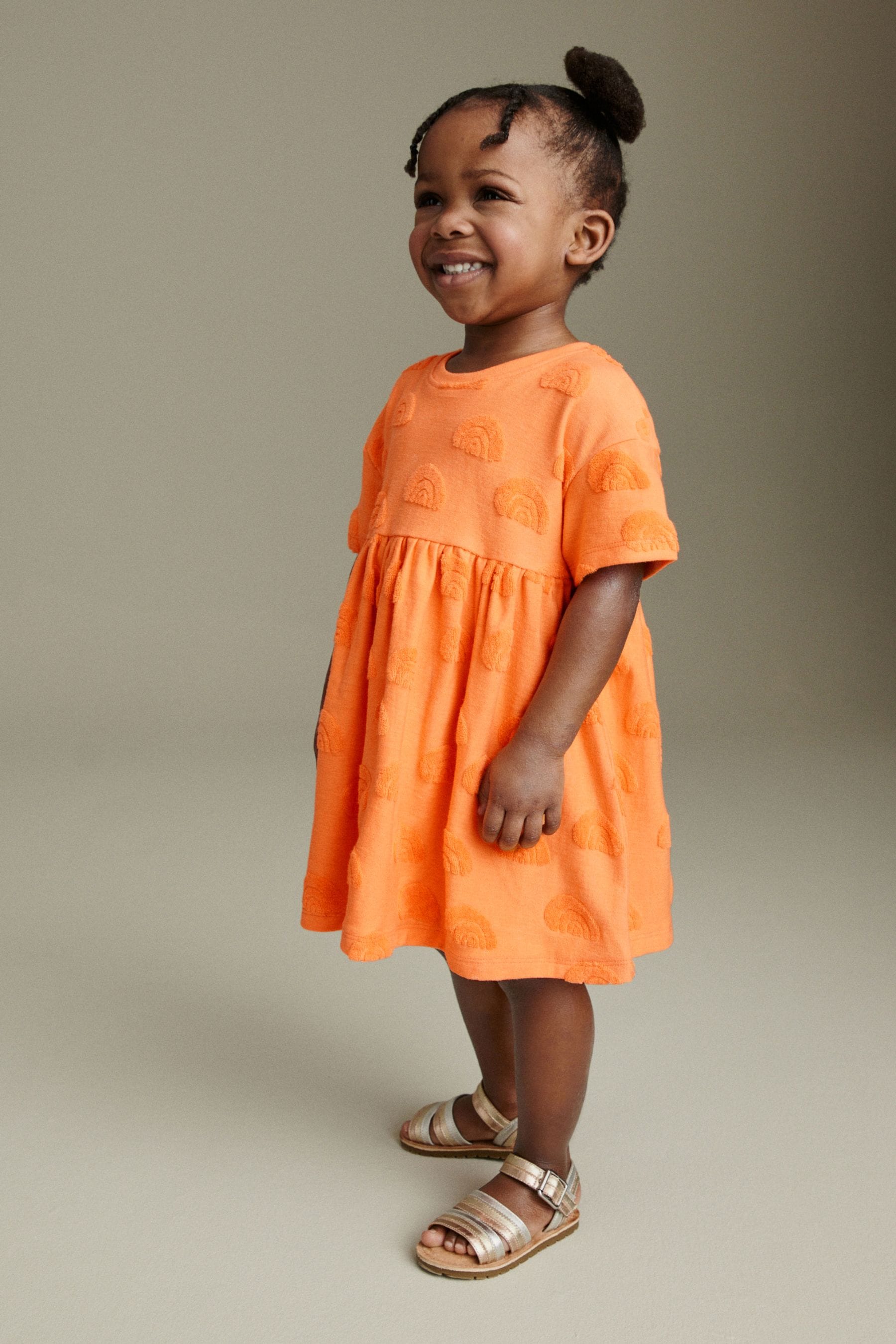 Orange Textured Towelling Dress (3mths-7yrs)