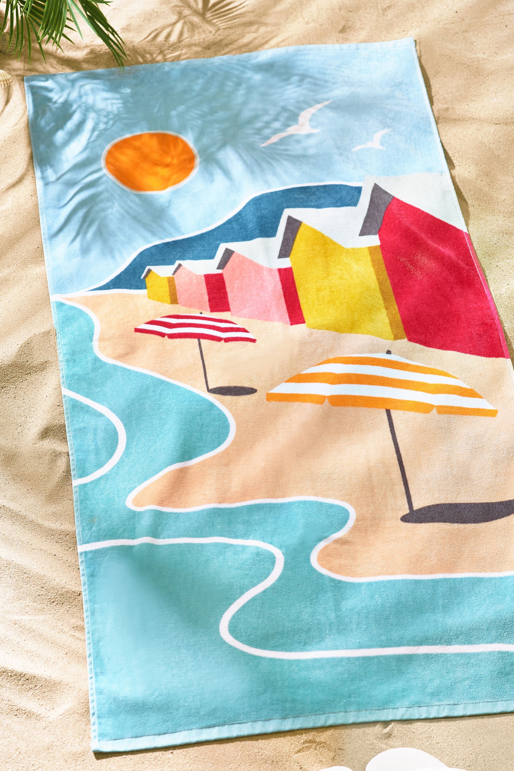 Multi Beach Scene 100% Cotton Beach Towel