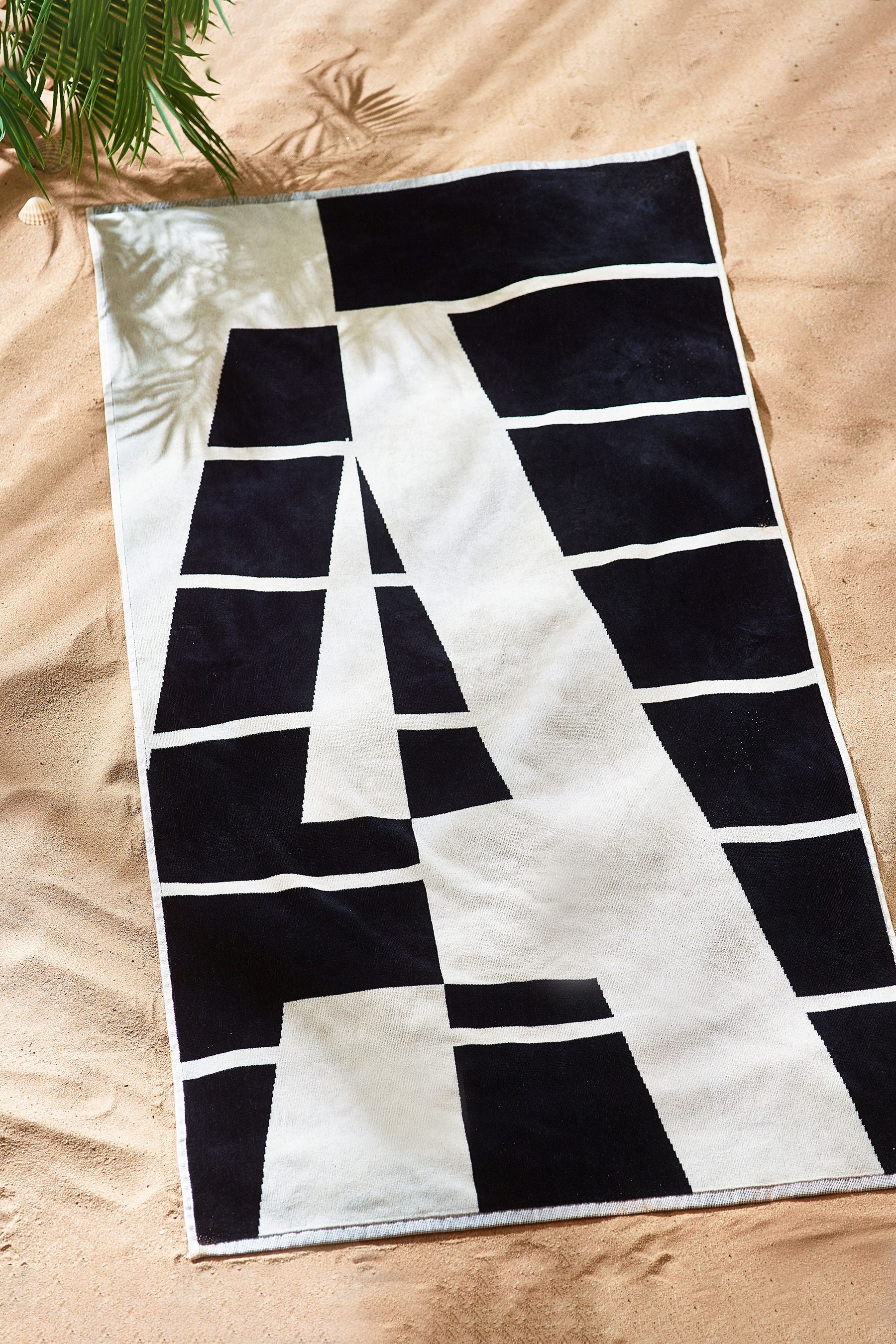 Monochrome Monogram 100% Cotton Beach Towel