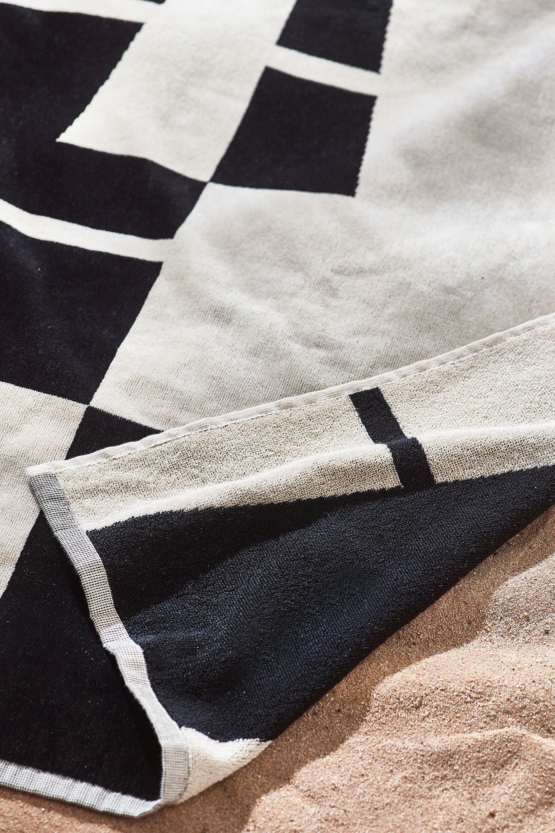 Monochrome Monogram 100% Cotton Beach Towel