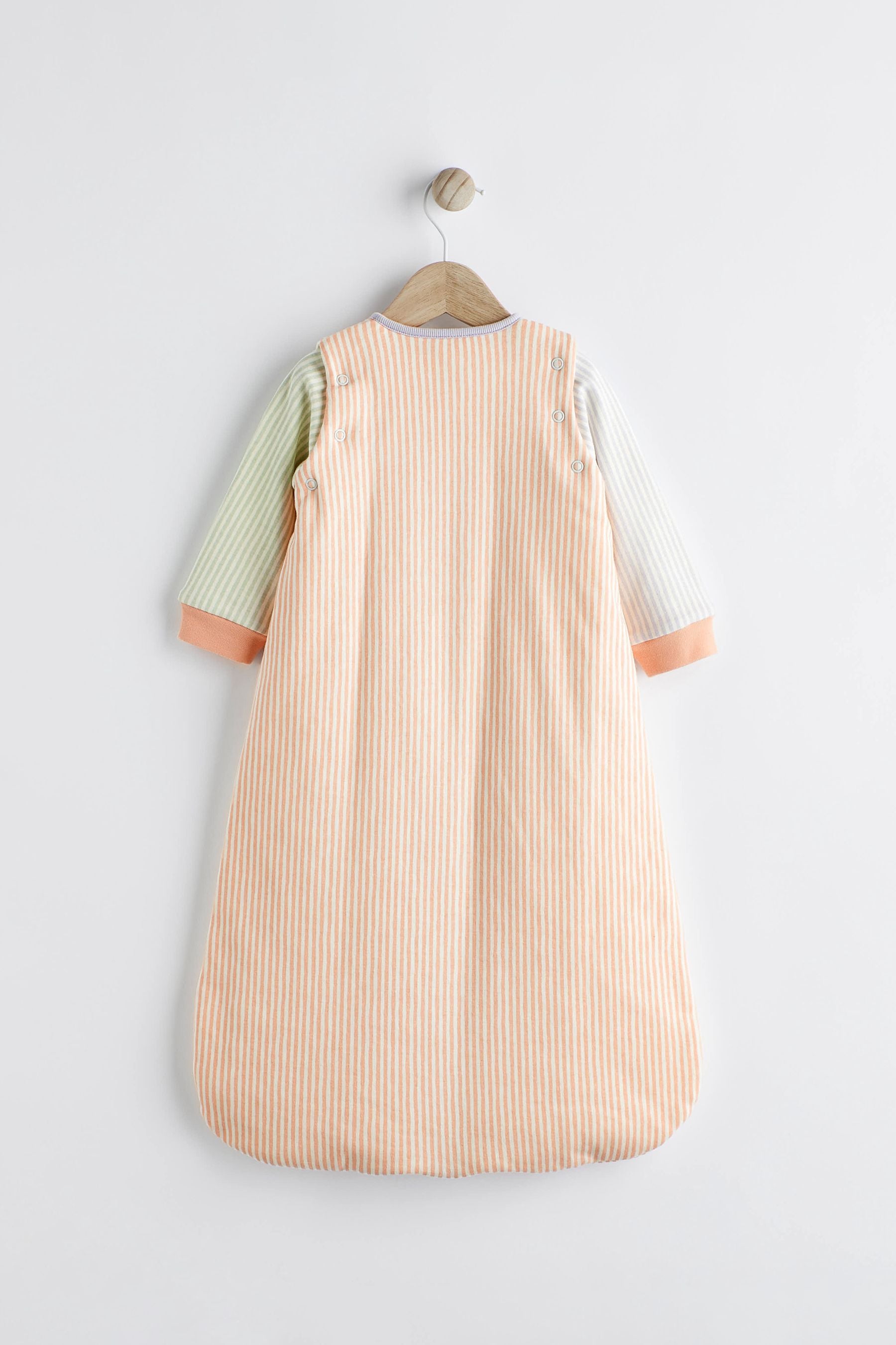 Pastel Stripe 2.5 Tog Baby 100% Cotton Removable Sleeves Sleep Bag