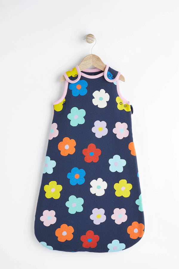 Blue Floral 2.5 Tog Baby 100% Cotton Sleep Bag