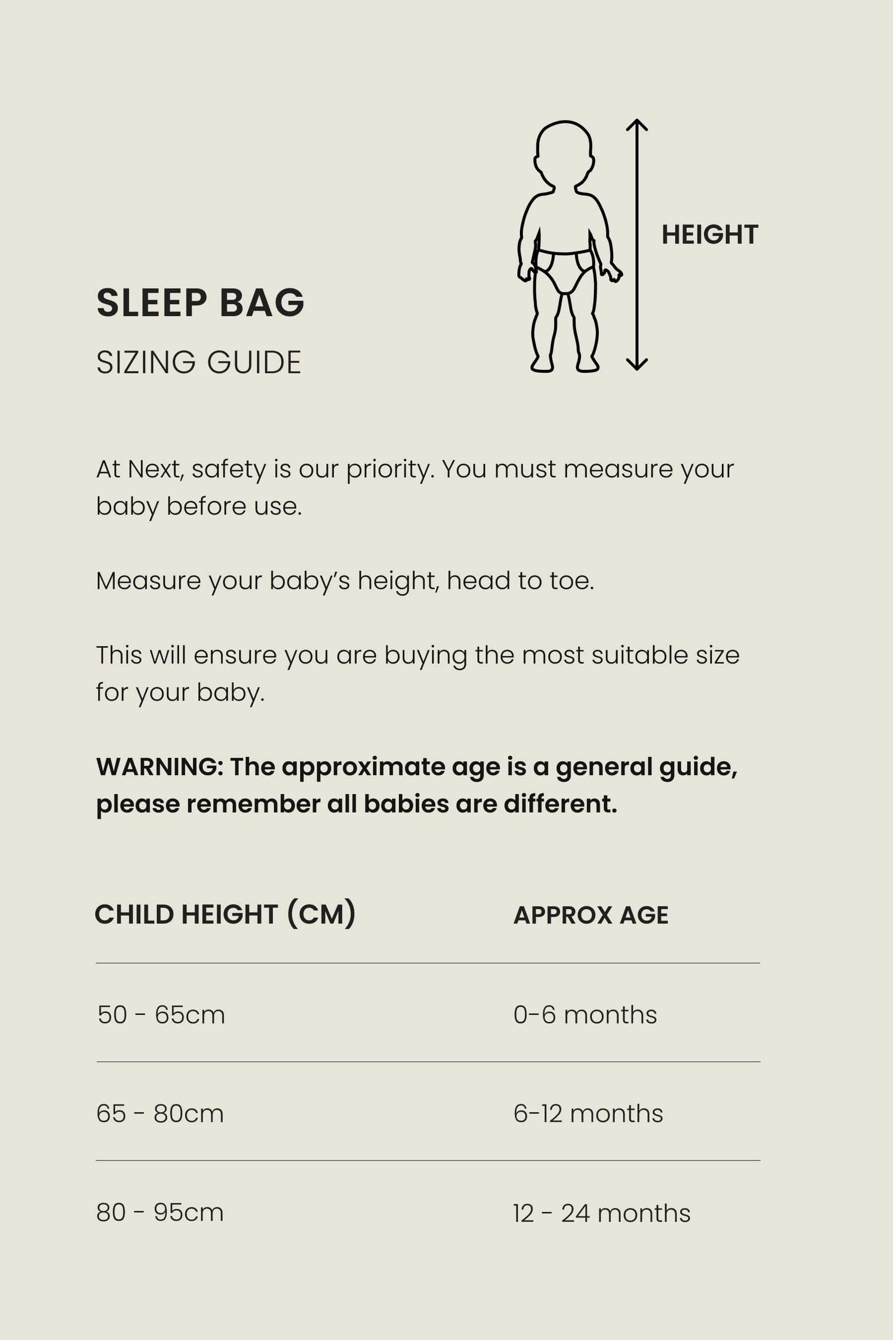 Neutral 2.5 Tog Baby 100% Cotton Sleep Bag