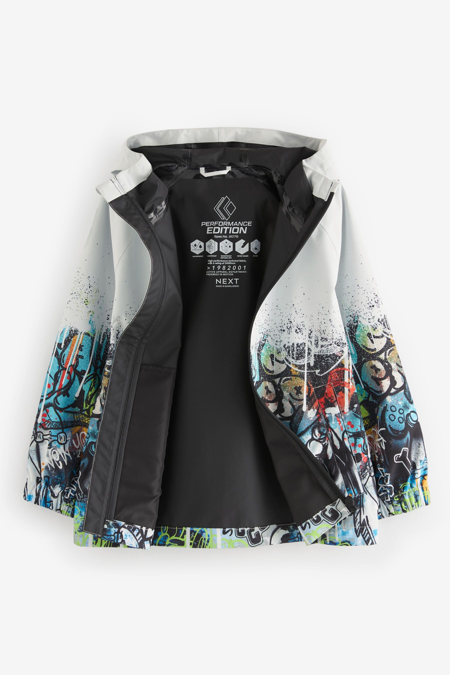 Graffiti Print Waterproof Anorak Coat (3-16yrs)