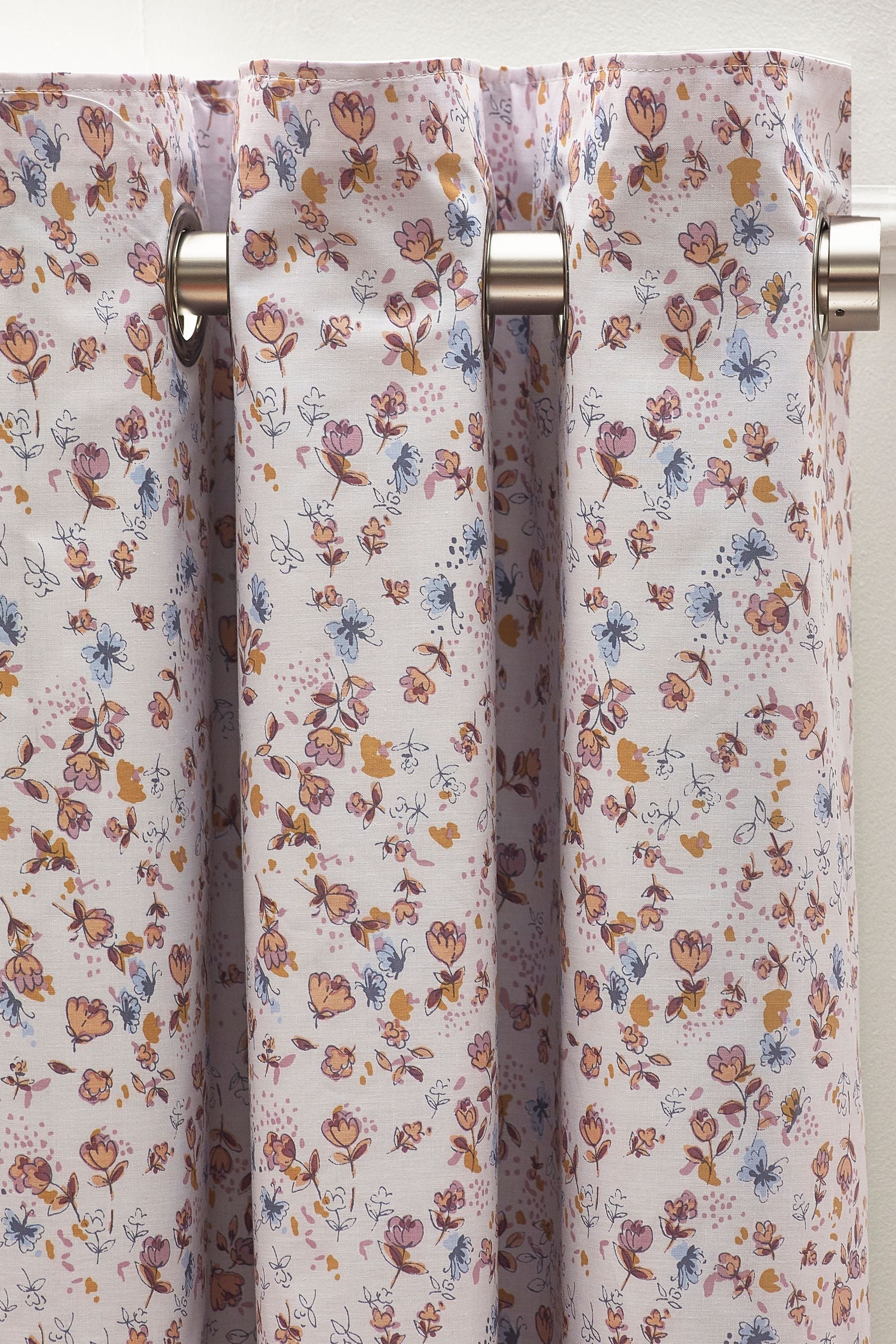 Natural Floral Ombre Eyelet Blackout Curtains