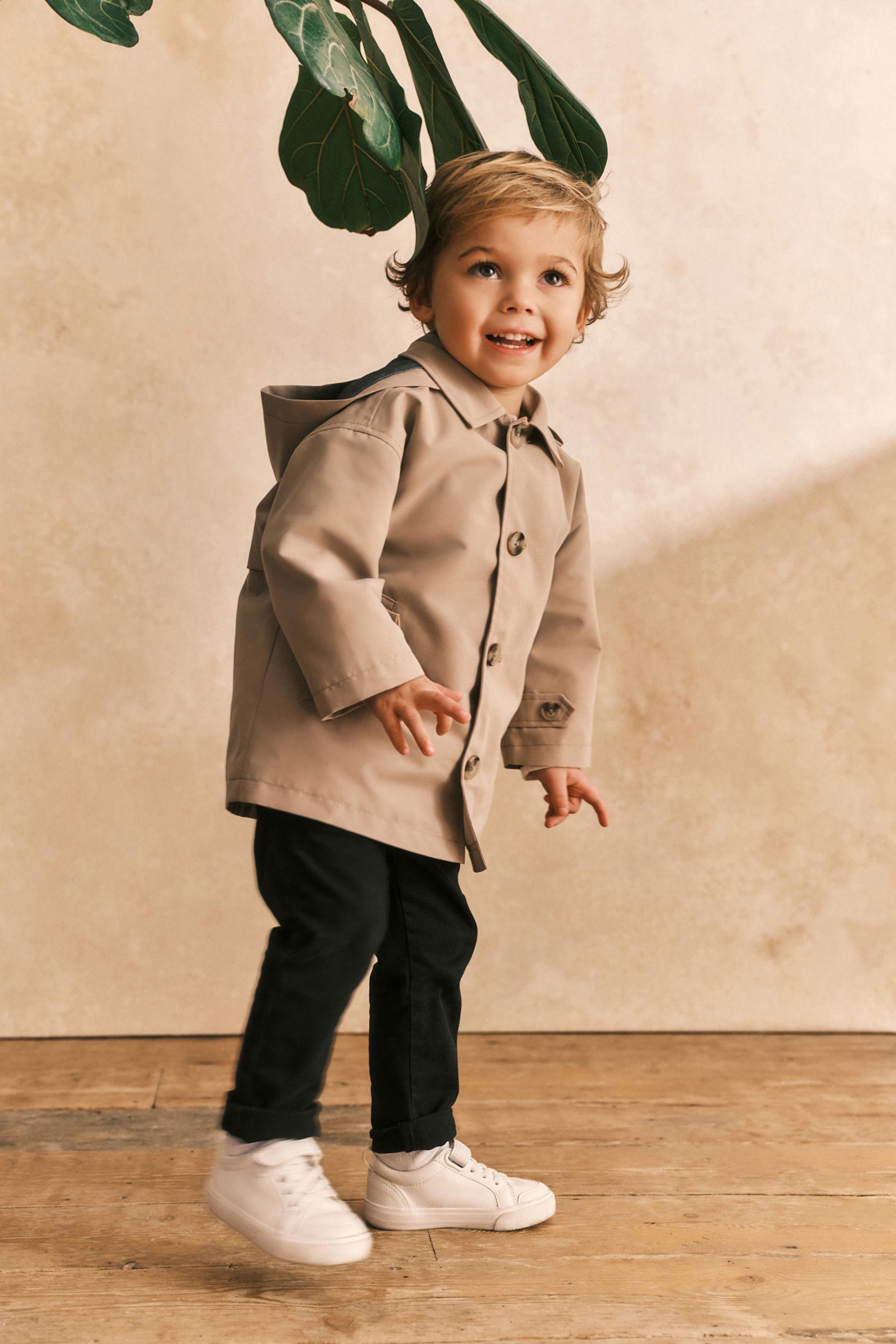 Neutral Shower Resistant Trench Coat (3mths-7yrs)