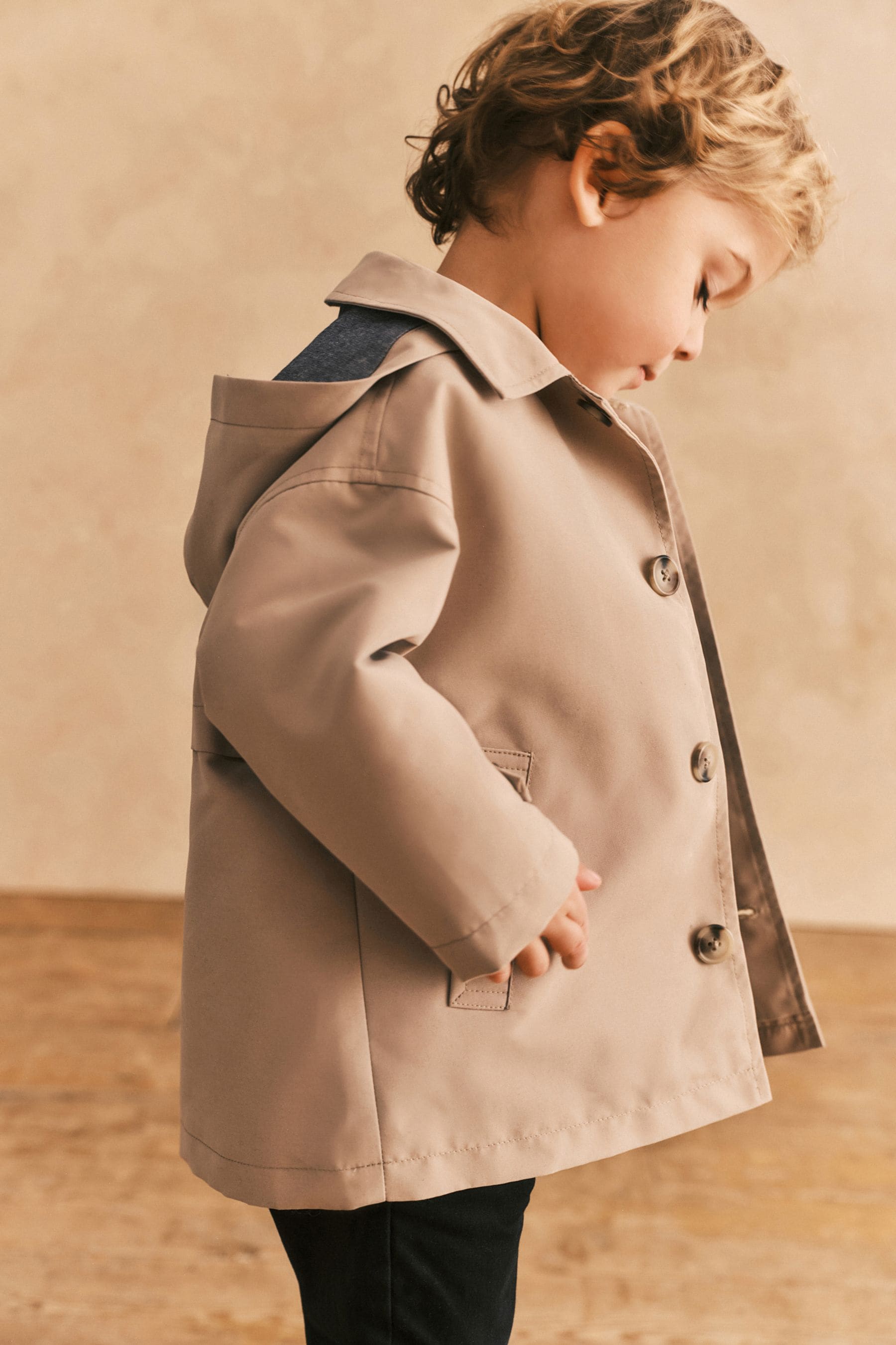 Neutral Shower Resistant Trench Coat (3mths-7yrs)